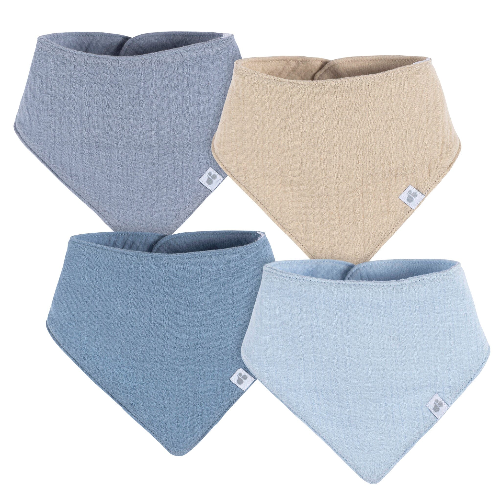 4-Pack Baby Boys Blue Multi Bandana Bibs