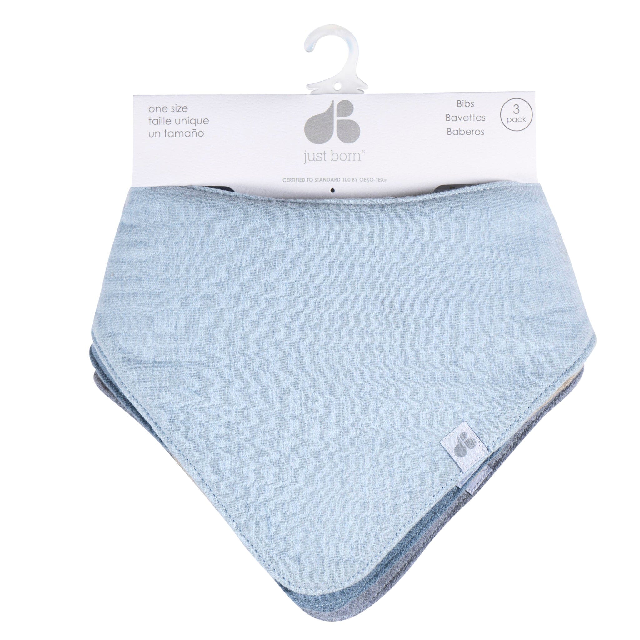 4-Pack Baby Boys Blue Multi Bandana Bibs - Image 6
