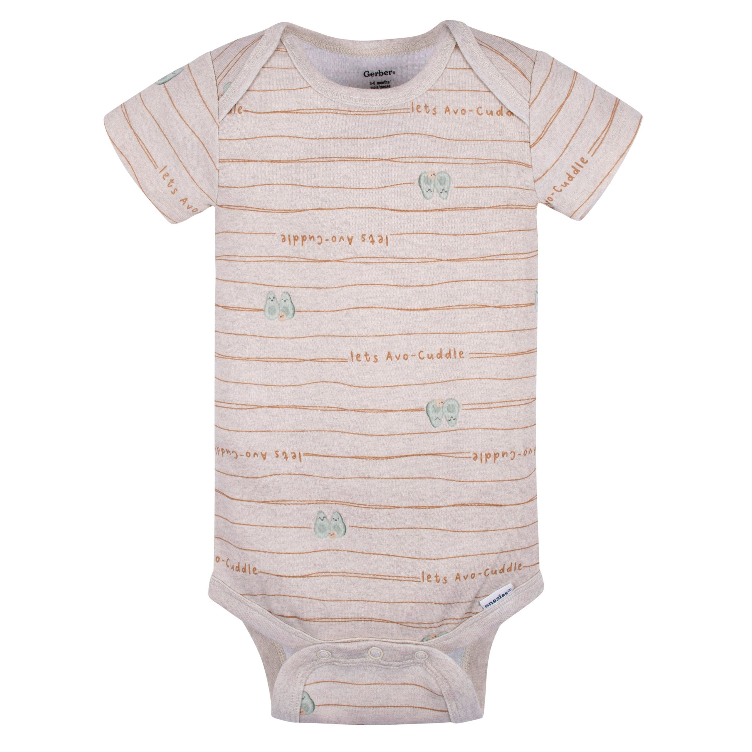 3-Pack Baby Neutral Avo-Cuddle Short Sleeve Onesies® Bodysuits - Image 3