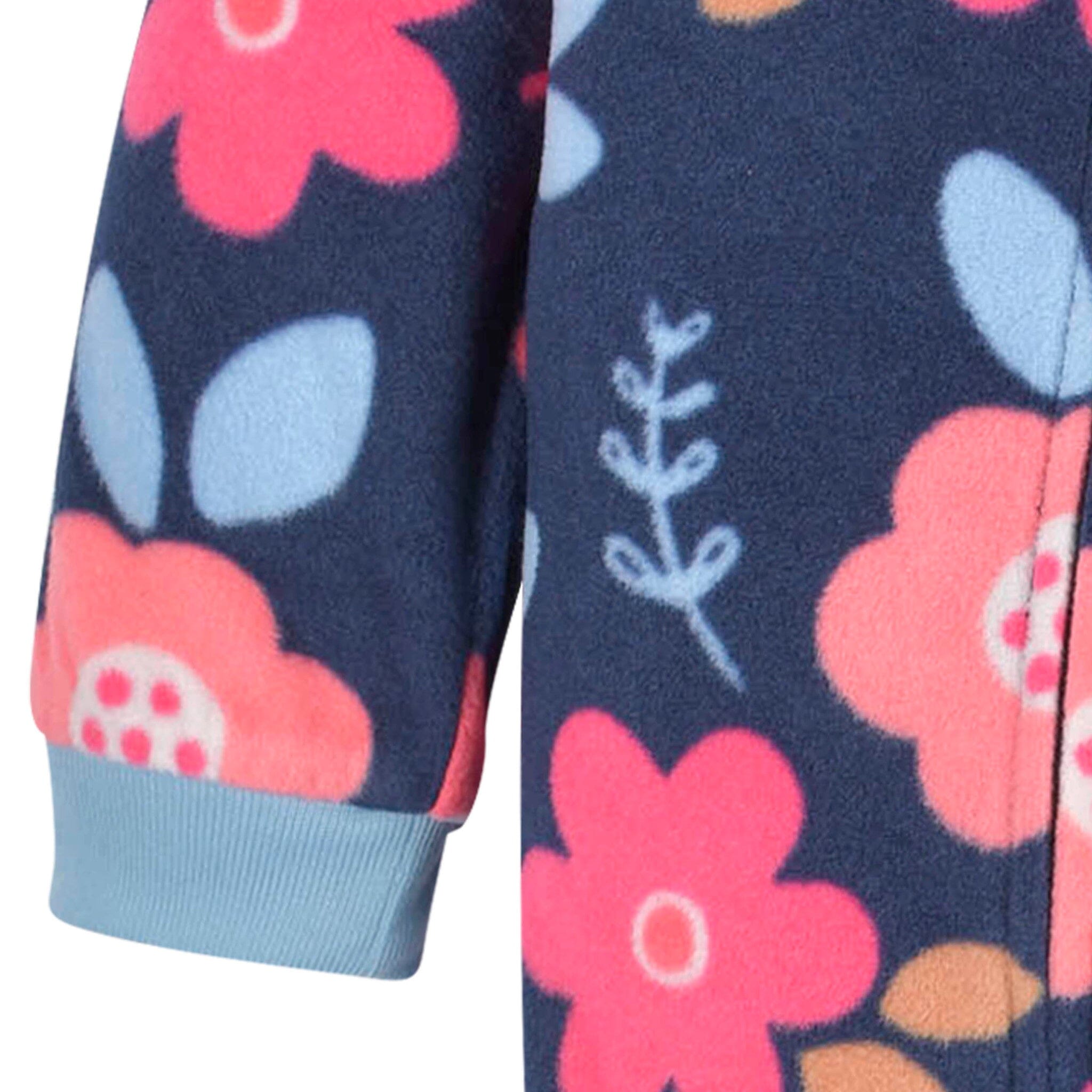Baby Girls Floral Fleece Footed Pajamas, 24M - Image 8