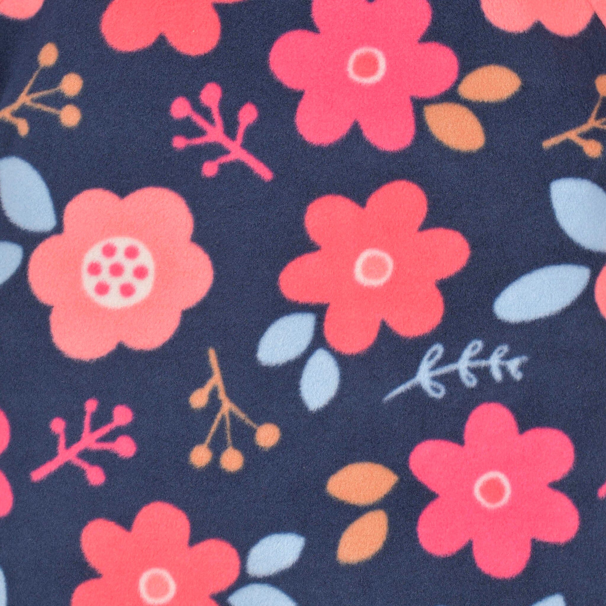 Baby Girls Floral Fleece Footed Pajamas, 24M - Image 9