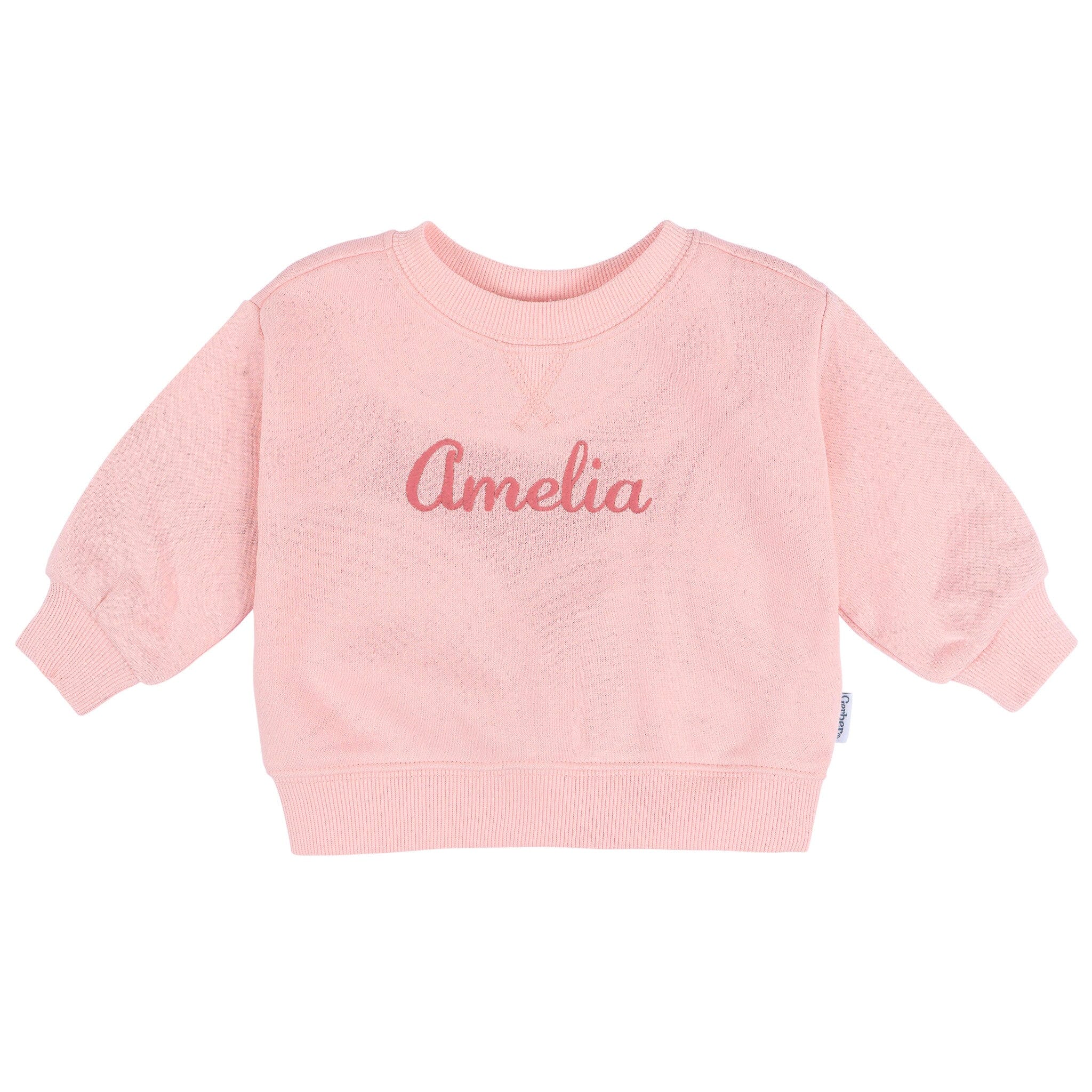 Embroidered Baby & Toddler Neutral Pink Crewneck Sweatshirt