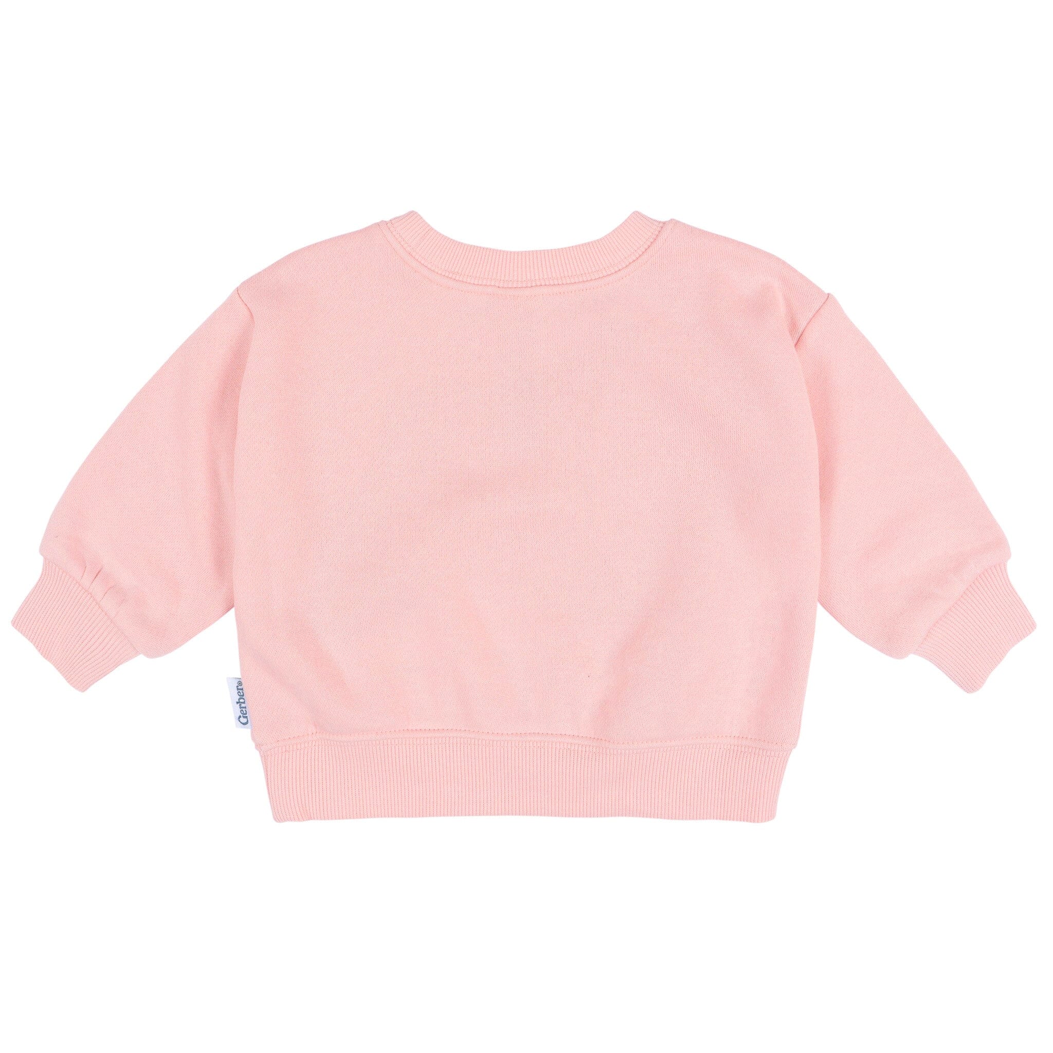 Embroidered Baby & Toddler Neutral Pink Crewneck Sweatshirt - Image 4