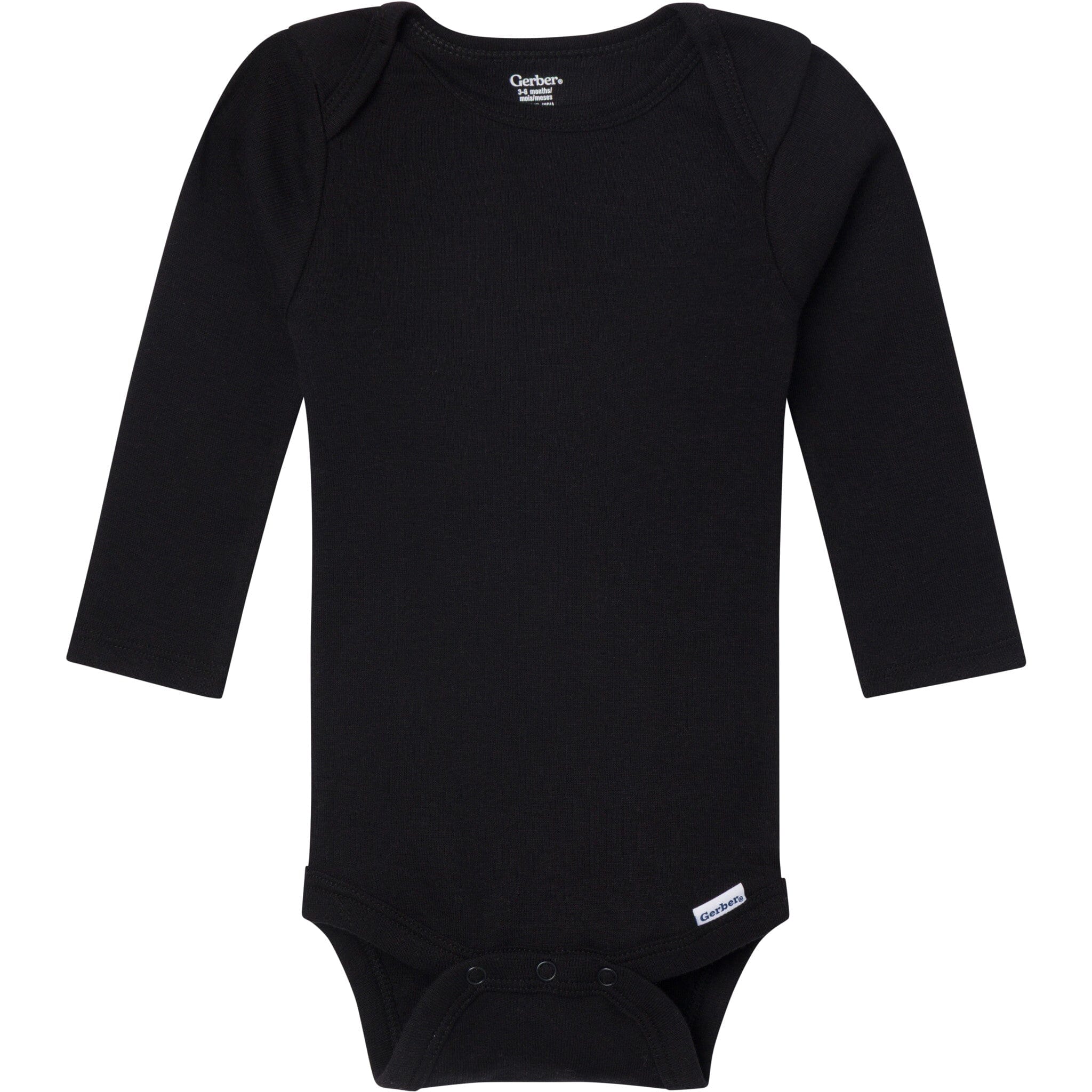 6-Pack Baby Neutral Gray, Black and Brown Long Sleeve Bodysuits - Image 2
