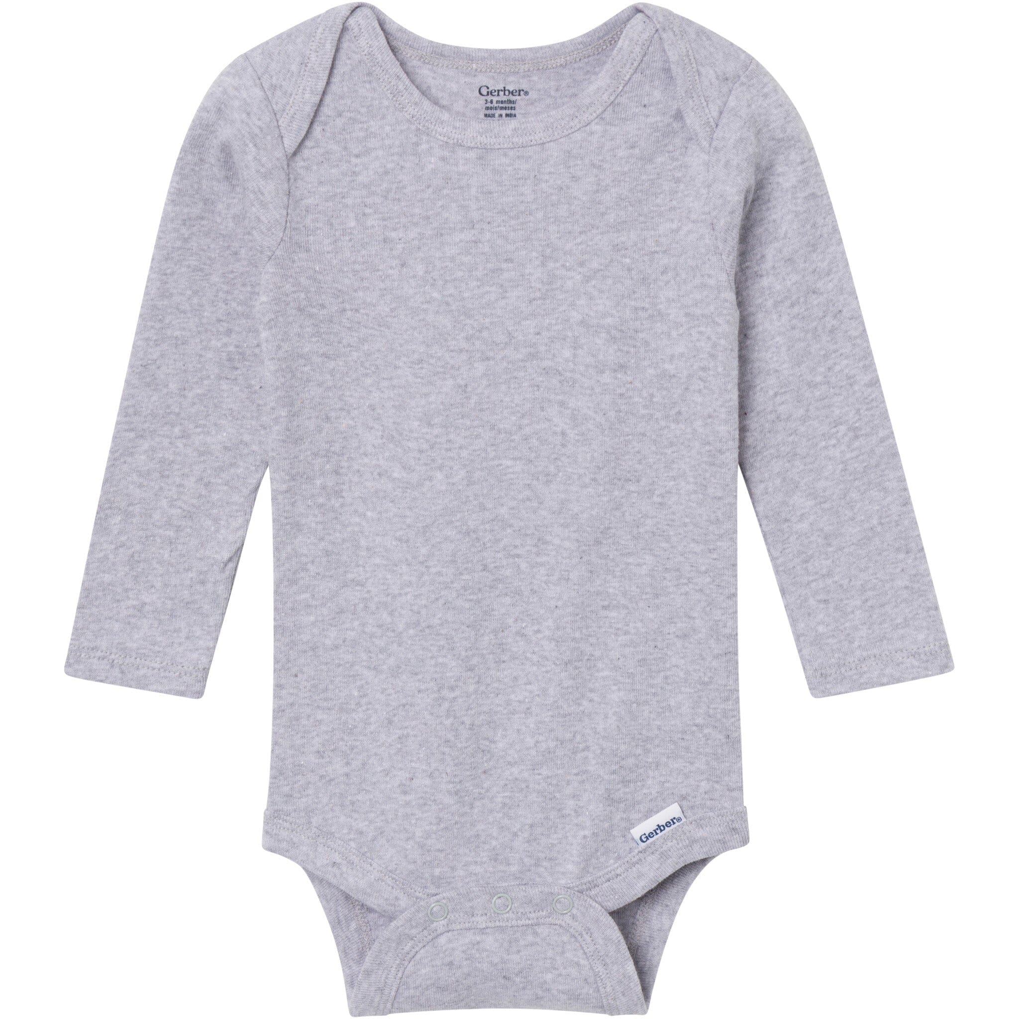 6-Pack Baby Neutral Gray, Black and Brown Long Sleeve Bodysuits - Image 4