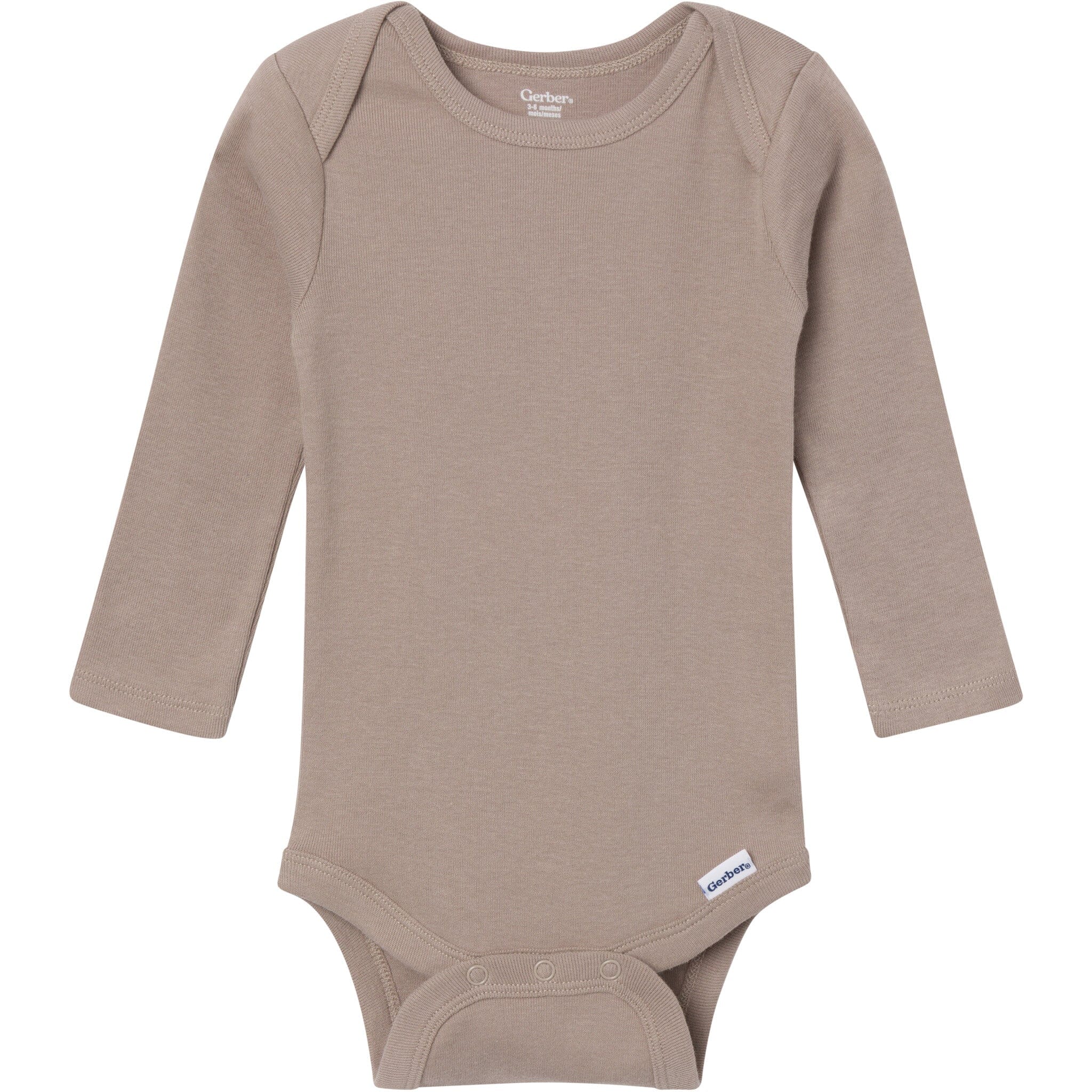 6-Pack Baby Neutral Gray, Black and Brown Long Sleeve Bodysuits - Image 5