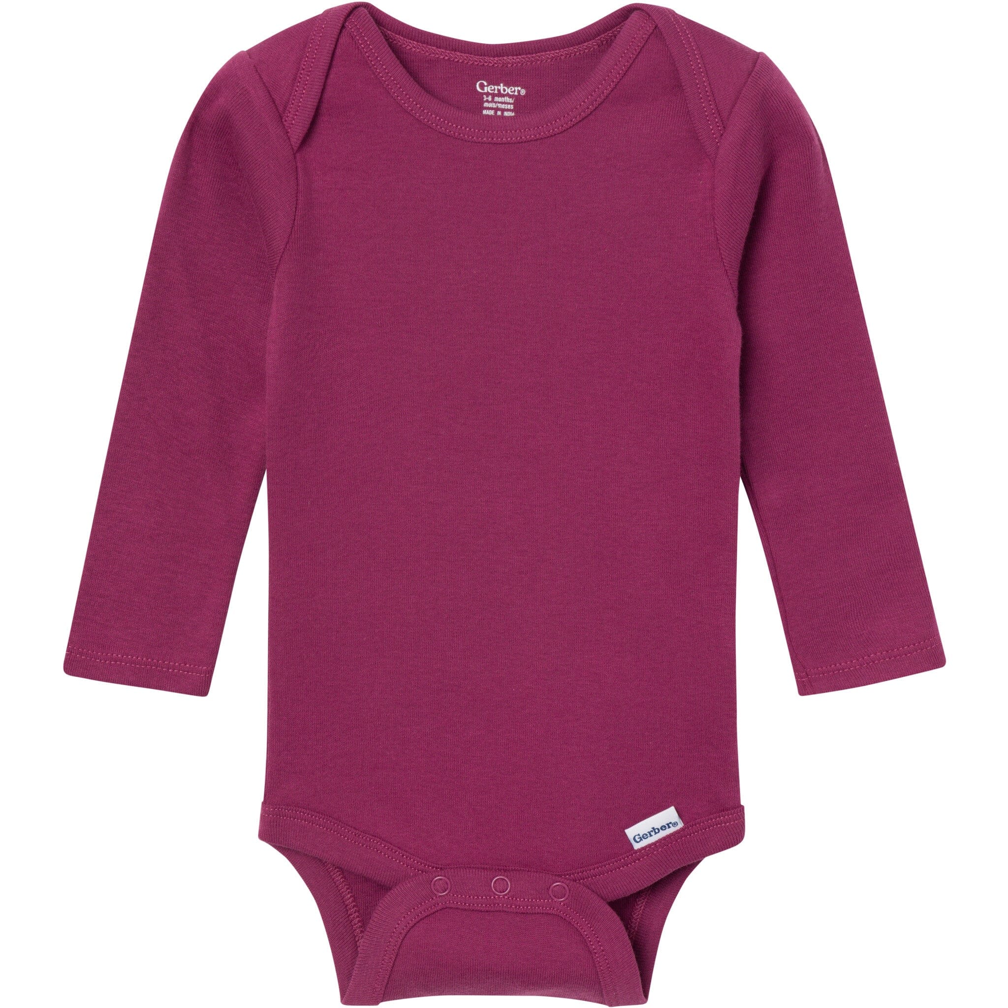 6-Pack Baby Girls Pink, Purple and Green Long Sleeve Bodysuits - Image 2