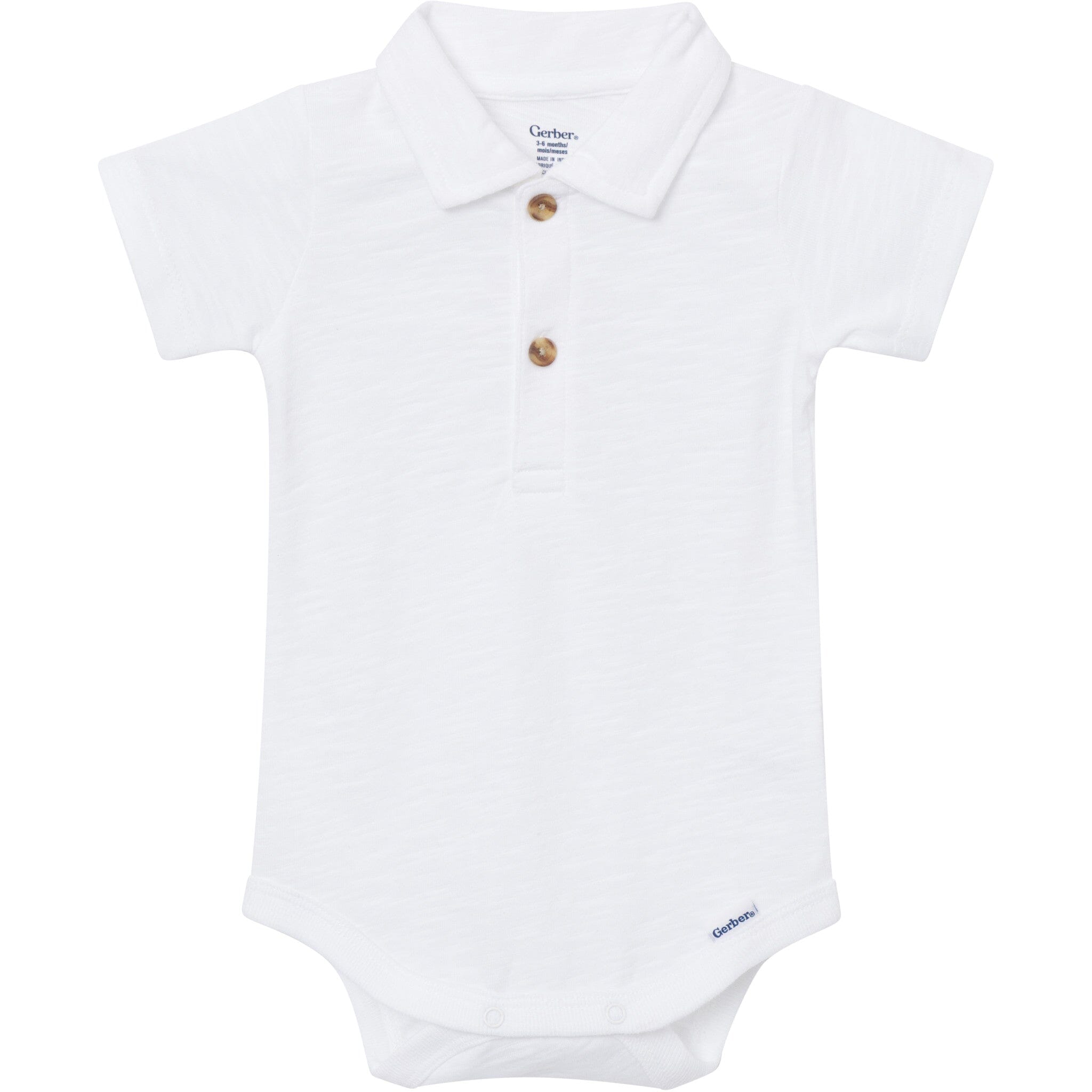 Baby Boys White Polo Bodysuit
