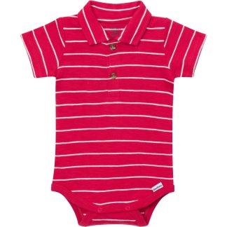 Baby Boys Red Stripes Polo Bodysuit