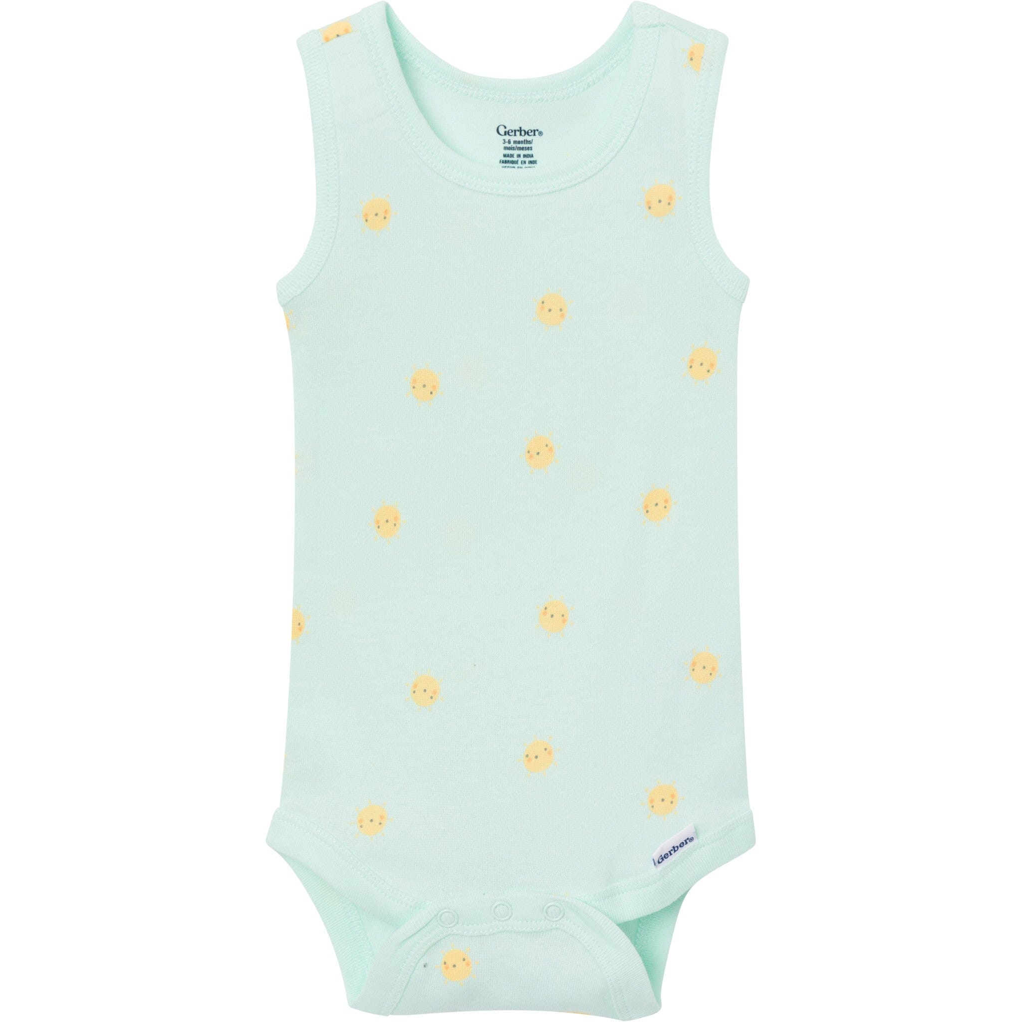 5-Pack Baby Neutral Yellow Sunshine Sleeveless Bodysuits - Image 6