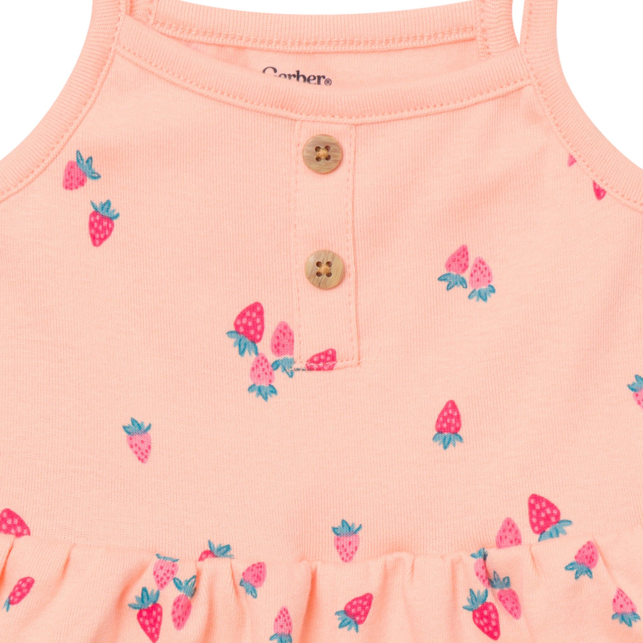 4-Pack Baby Girls Berries Sleeveless Bodysuits - Image 3