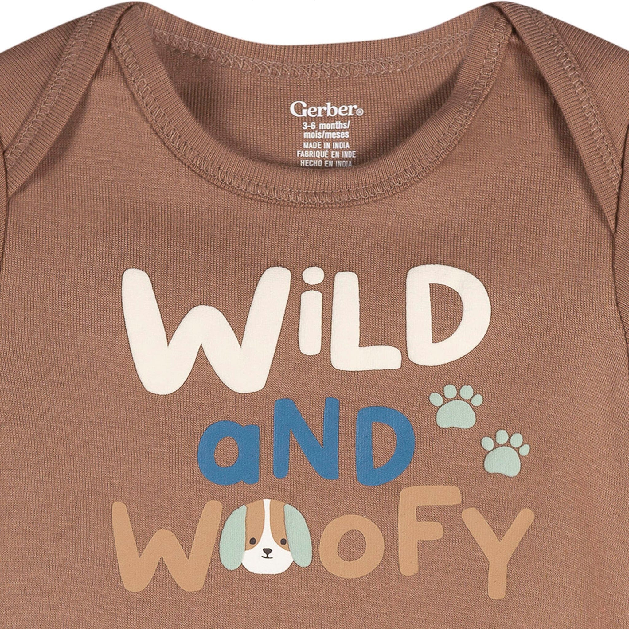 3-Pack Baby Boys Wild Woofy Long Sleeve Onesies® Bodysuits - Image 3