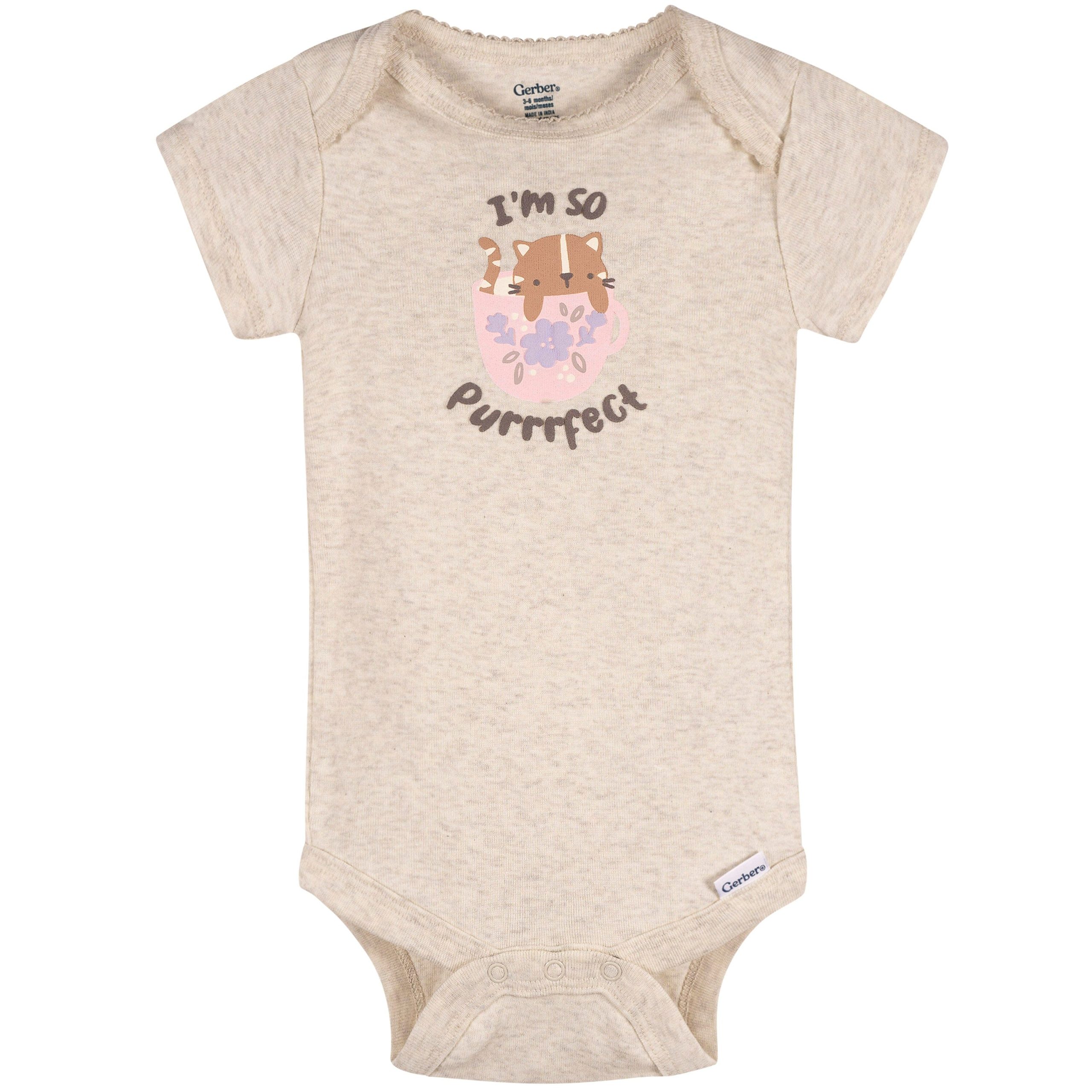 4-Pack Baby Girls Teacup Kittens Onesies® Bodysuits and Sleep 'N Play - Image 3