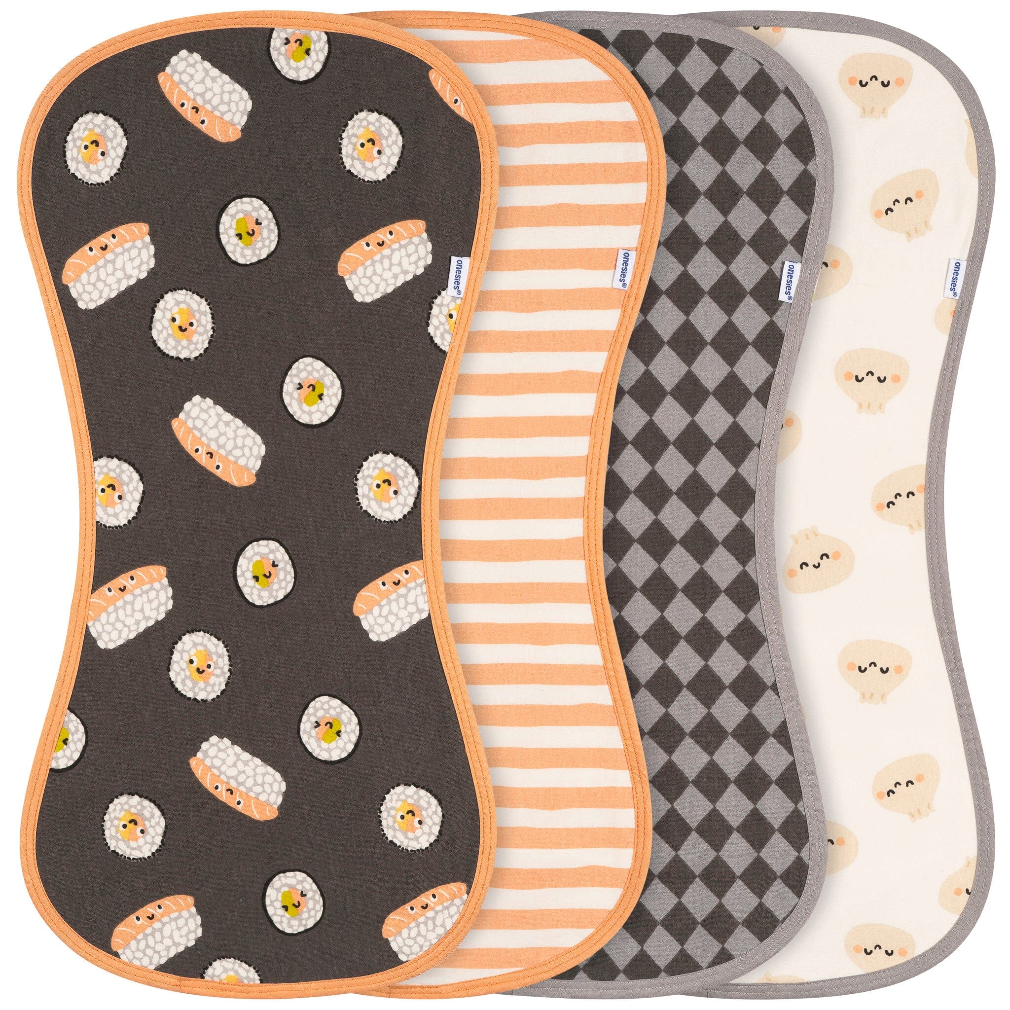 4-Pack Baby Neutral Sushi Burp Cloths