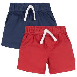 2-Pack Baby & Toddler Boys Blue & Red Twill Shorts