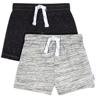 2-Pack Baby & Toddler Boys Grey Raw Edge Knit Shorts