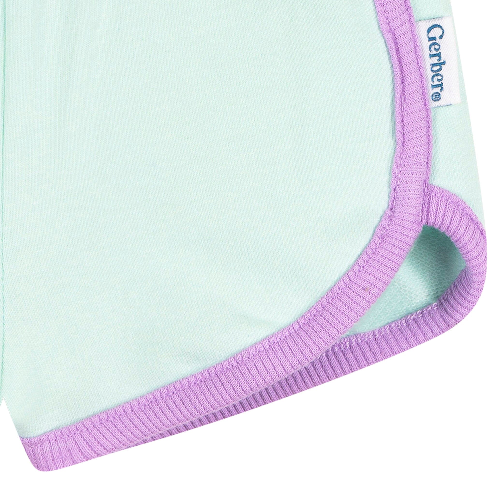 2-Pack Baby & Toddler Girls Aqua & Purple Knit Dolphin Shorts - Image 9