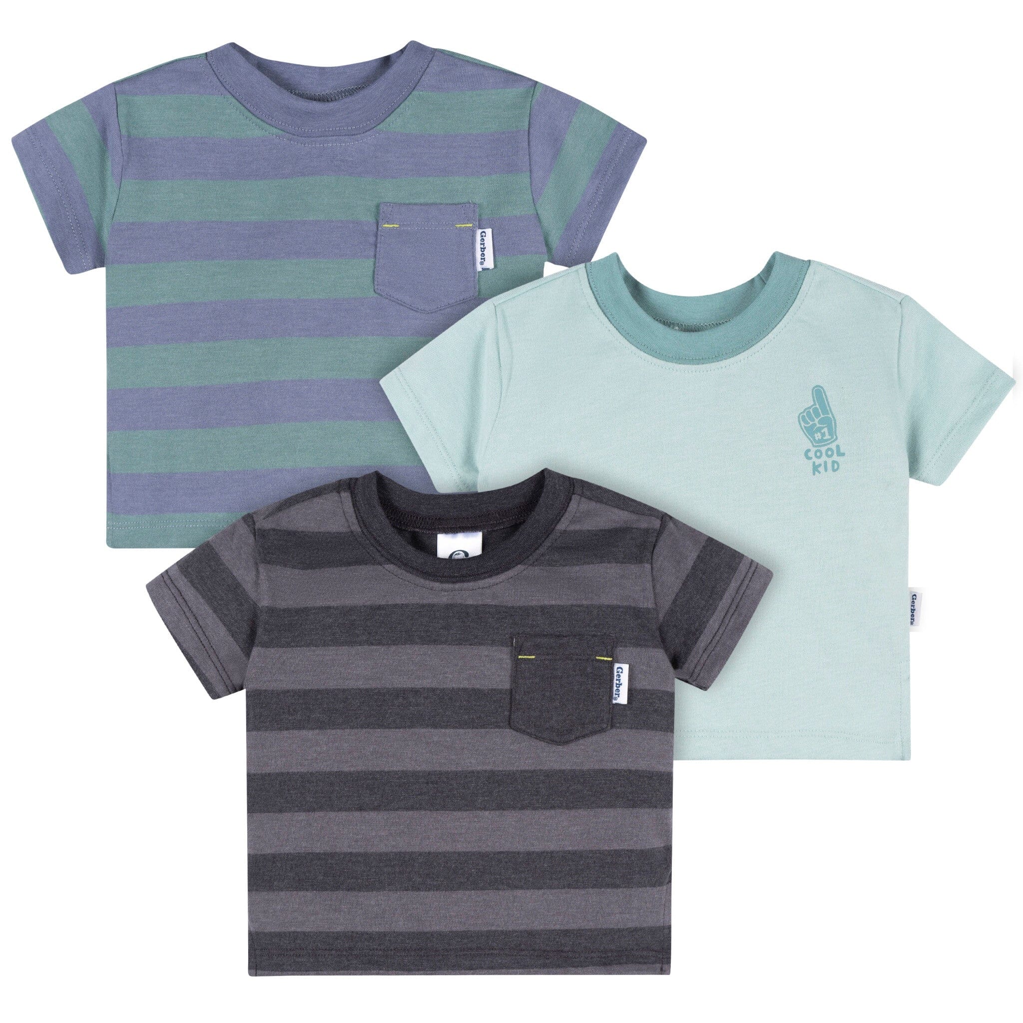 3-Pack Baby & Toddler Boys Stripes Short Sleeve T-Shirts