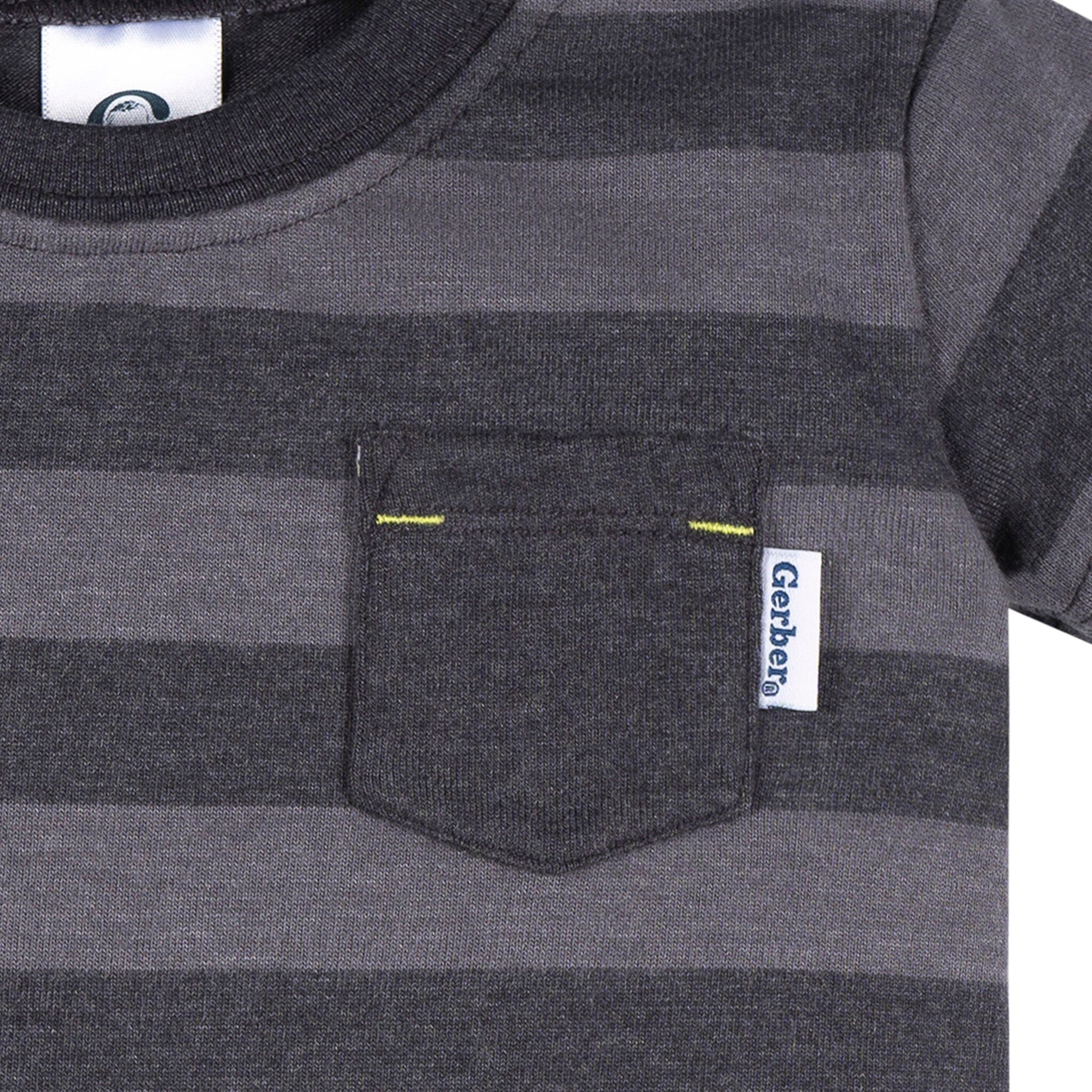 3-Pack Baby & Toddler Boys Stripes Short Sleeve T-Shirts - Image 3