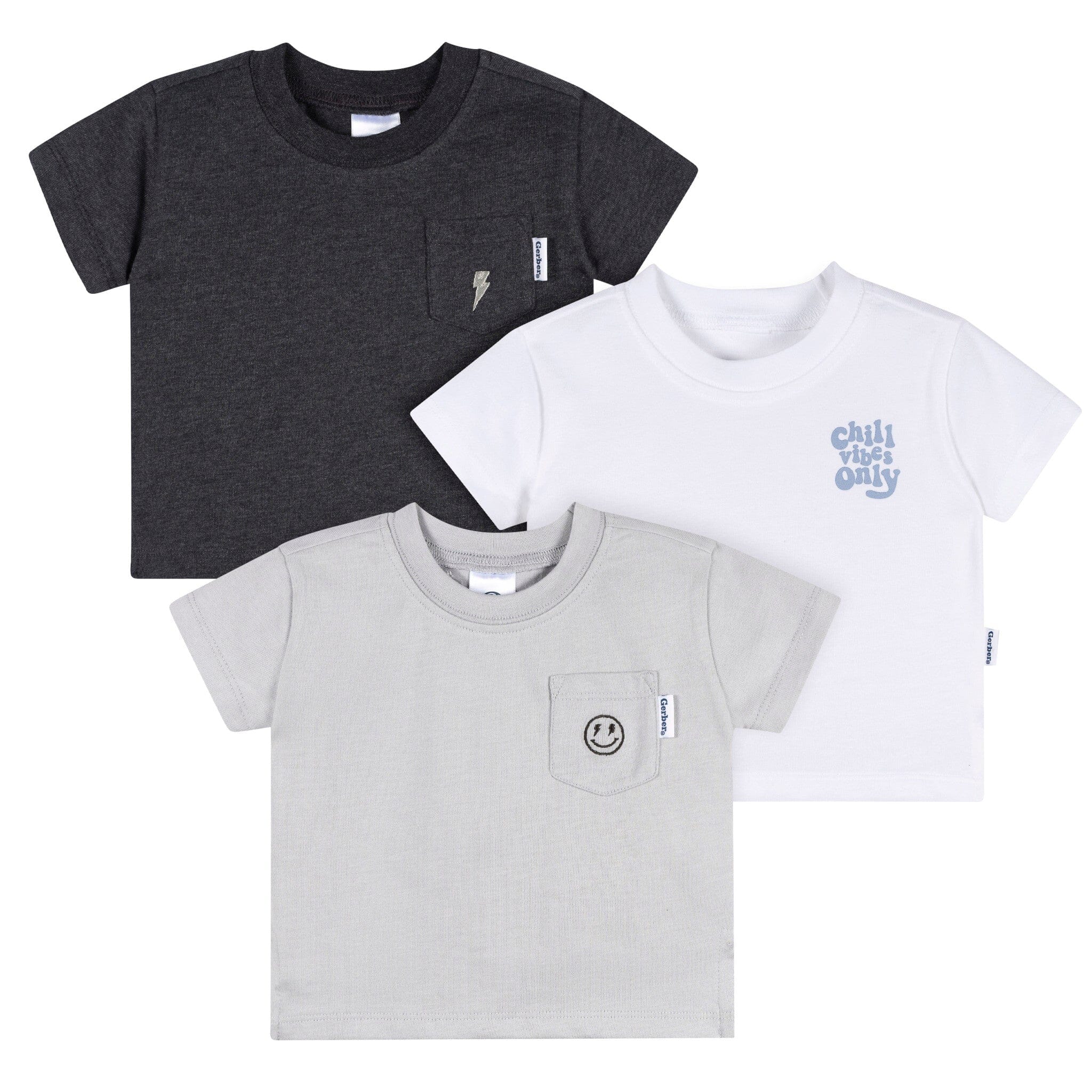3-Pack Baby & Toddler Boys Chill Vibes Short Sleeve T-Shirts