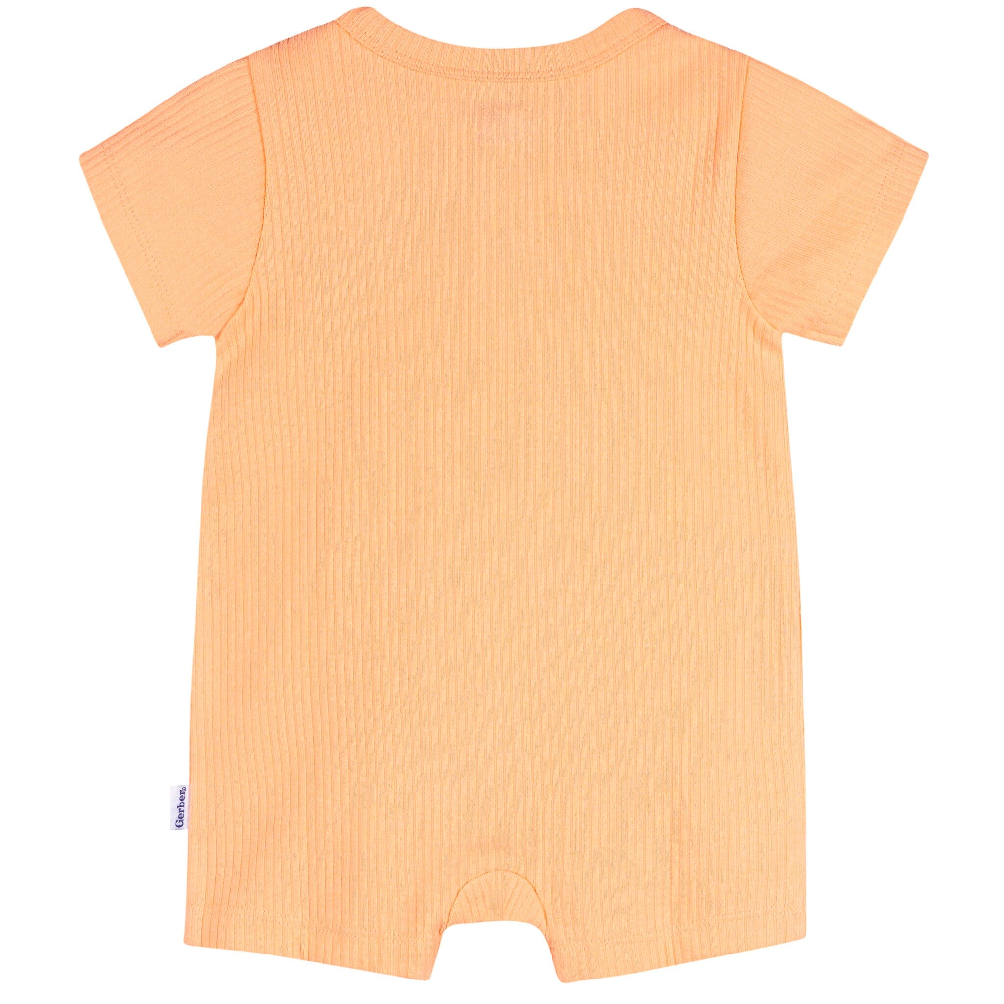 Baby Neutral Peach Short Sleeve Henley Romper - Image 2