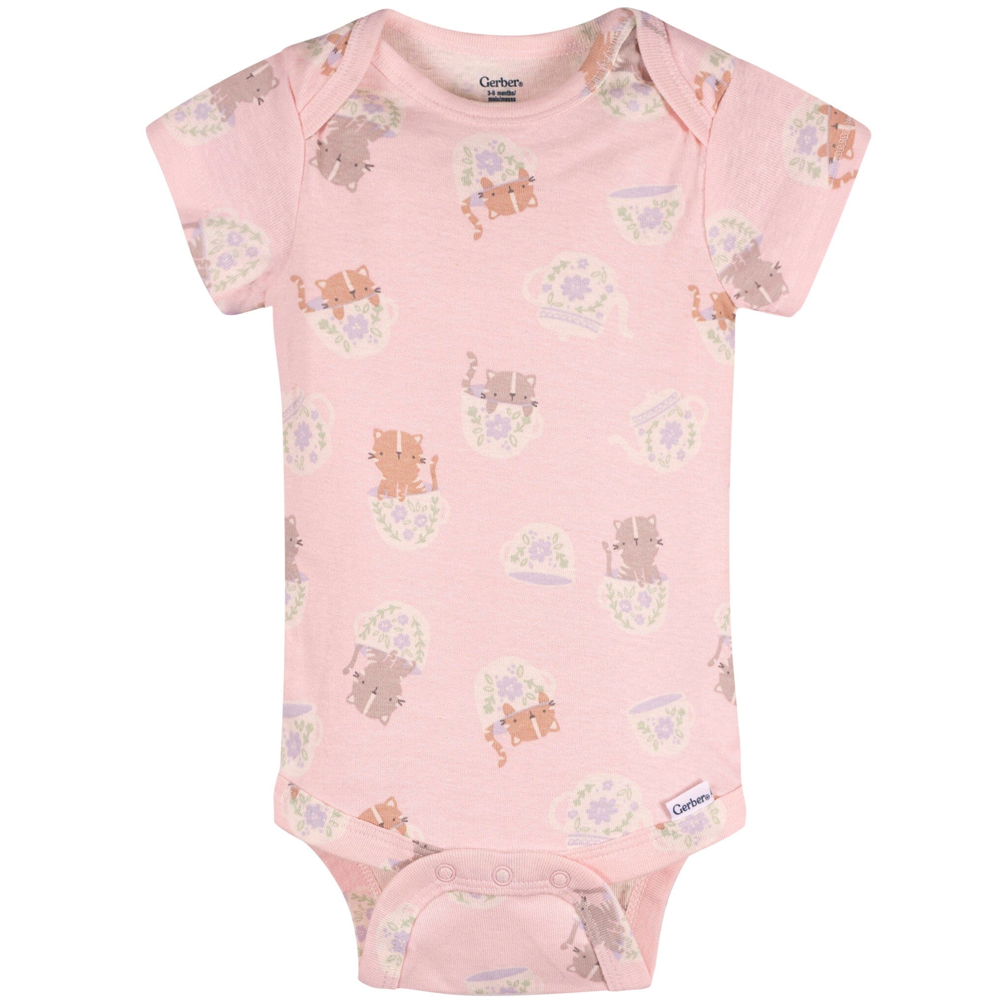 3-Pack Baby Girls Purrrfect Kittens Short Sleeve Onesies® Bodysuits - Image 6