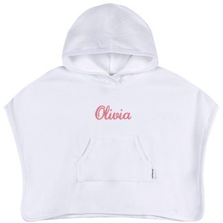 Embroidered Baby & Toddler Neutral White Hooded Swim Coverup