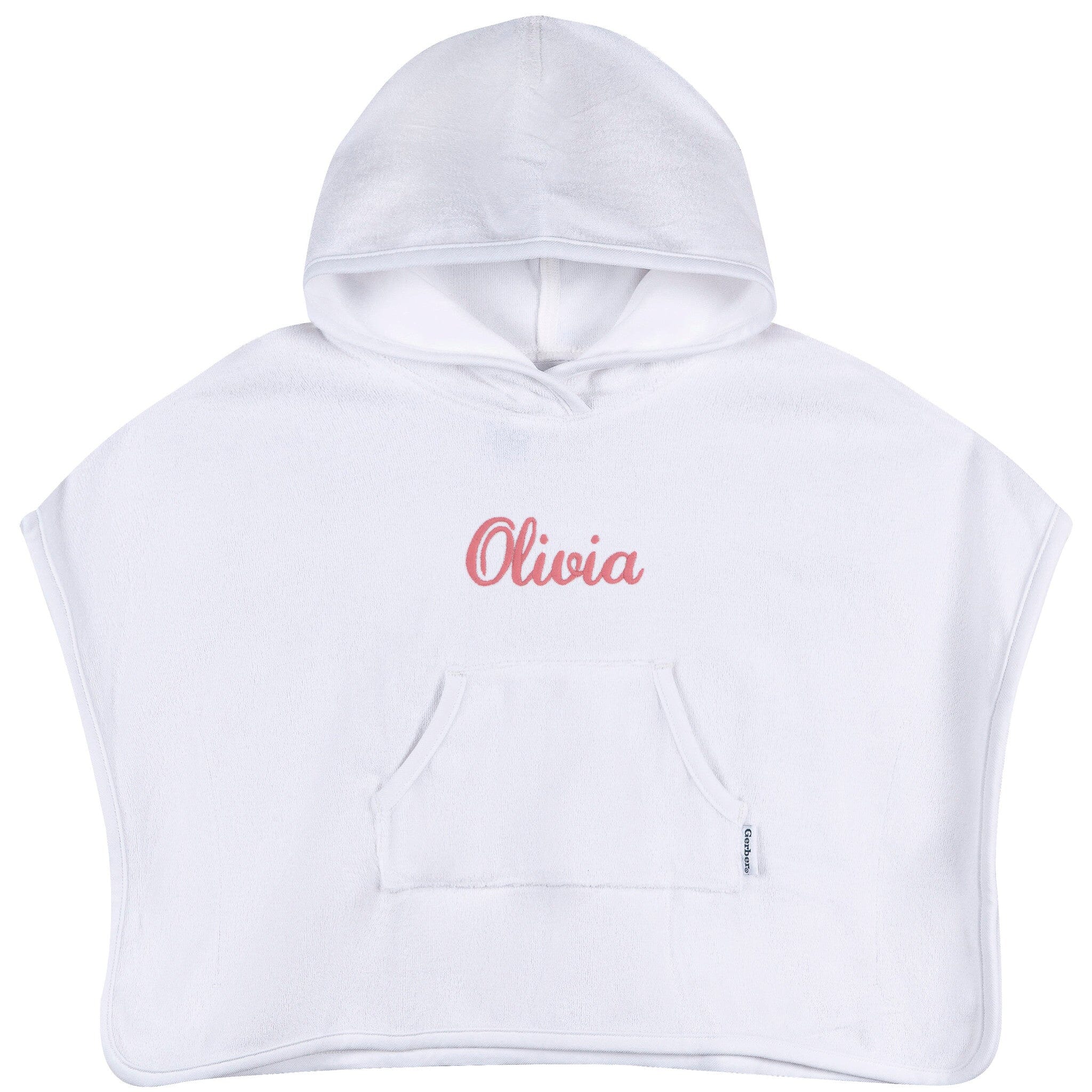Embroidered Baby & Toddler Neutral White Hooded Swim Coverup