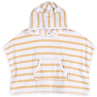 Baby Neutral Tan Stripe Hooded Swim Coverup