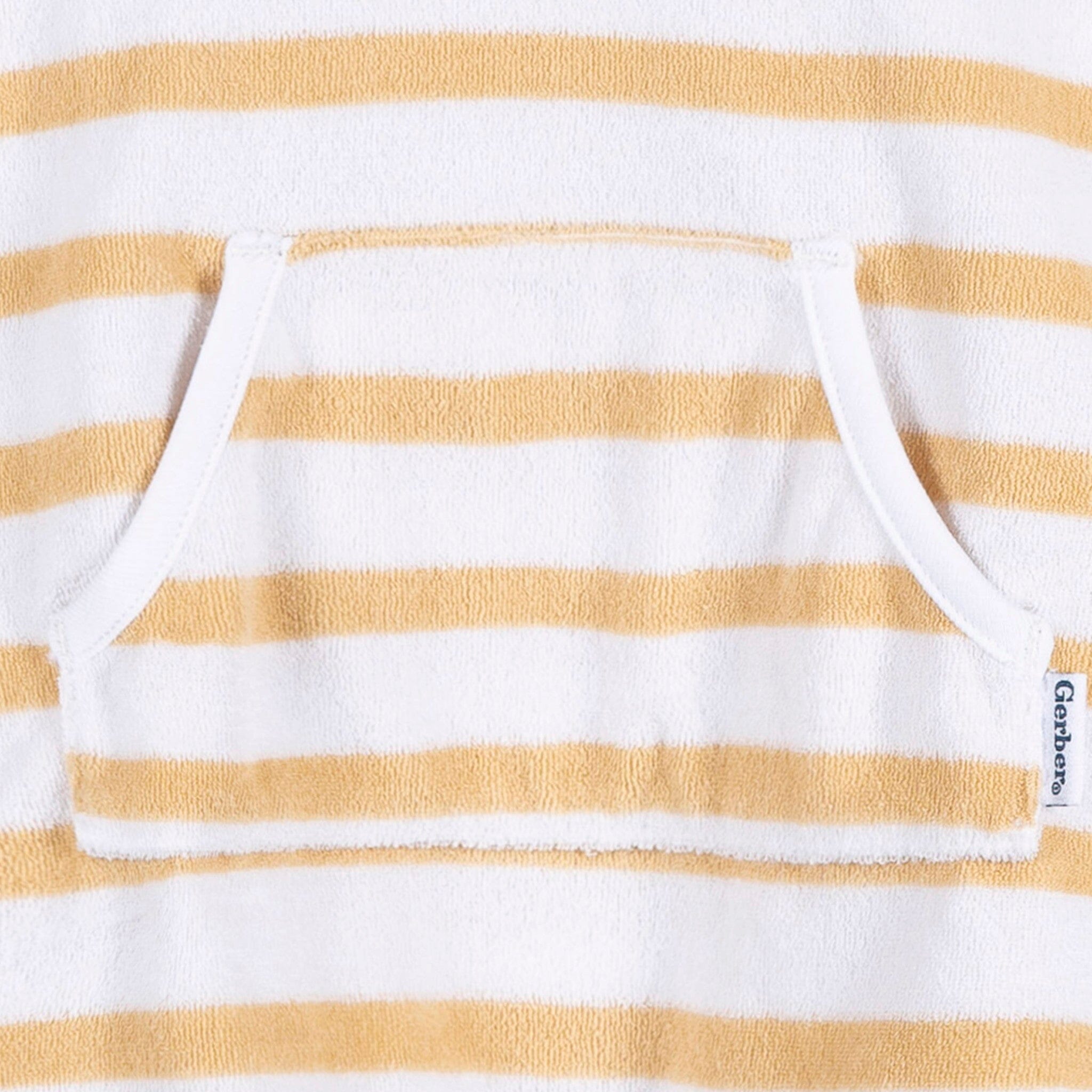 Baby Neutral Tan Stripe Hooded Swim Coverup - Image 6