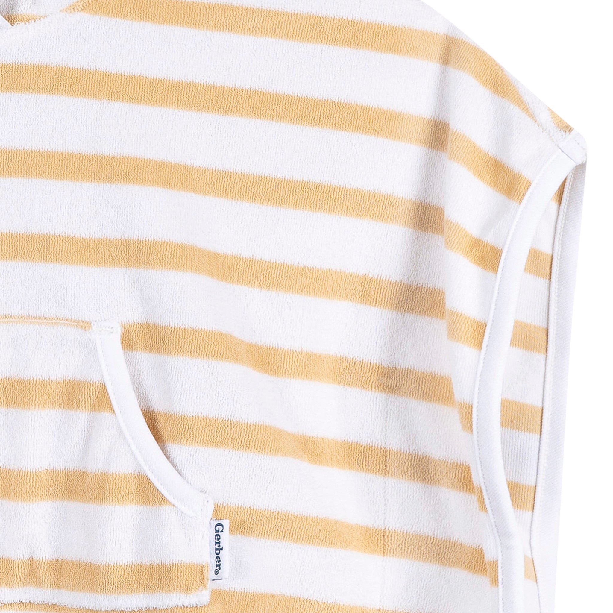 Baby Neutral Tan Stripe Hooded Swim Coverup - Image 7