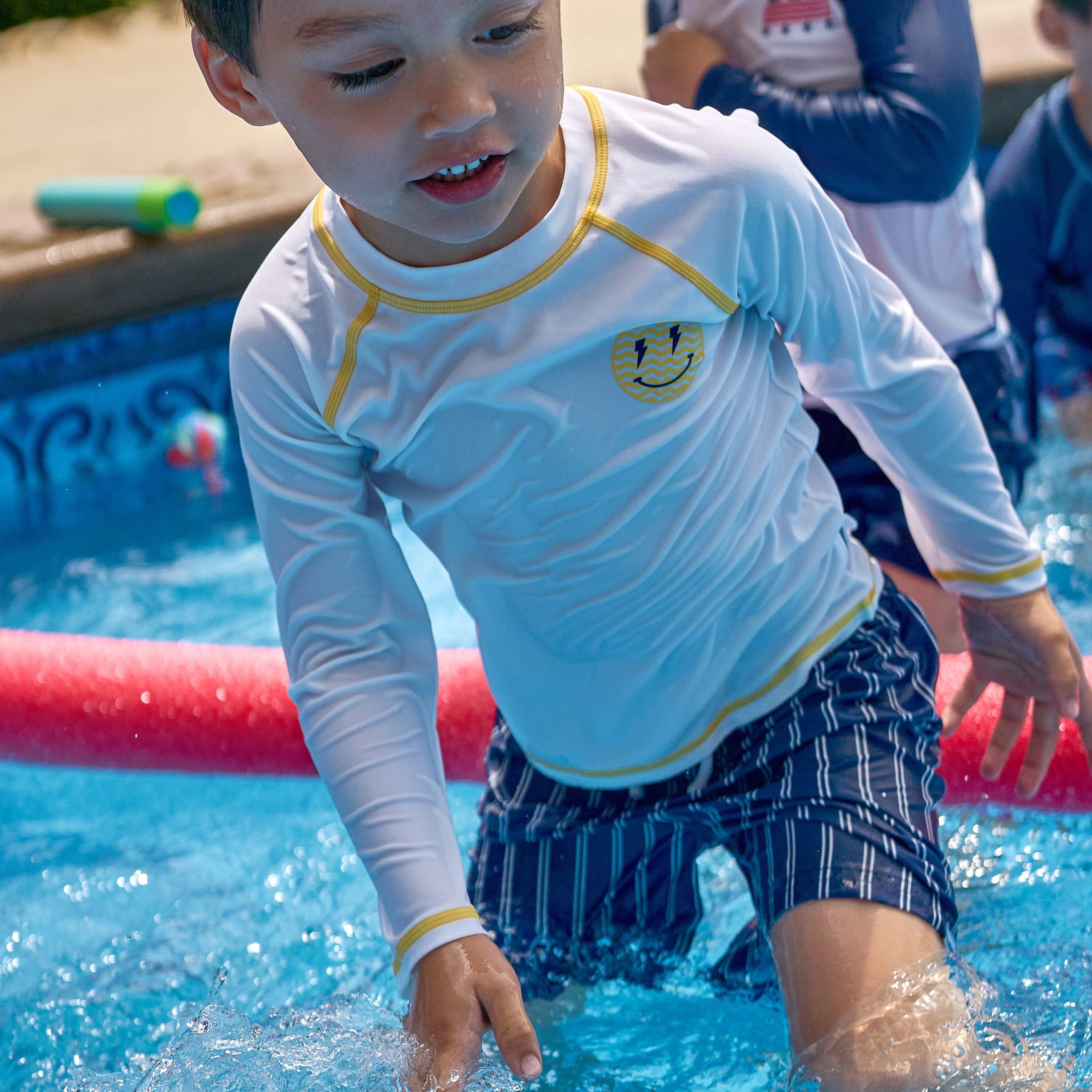 Baby & Toddler Neutral UPF 50+ Smiley Face Rash Guard - Image 2