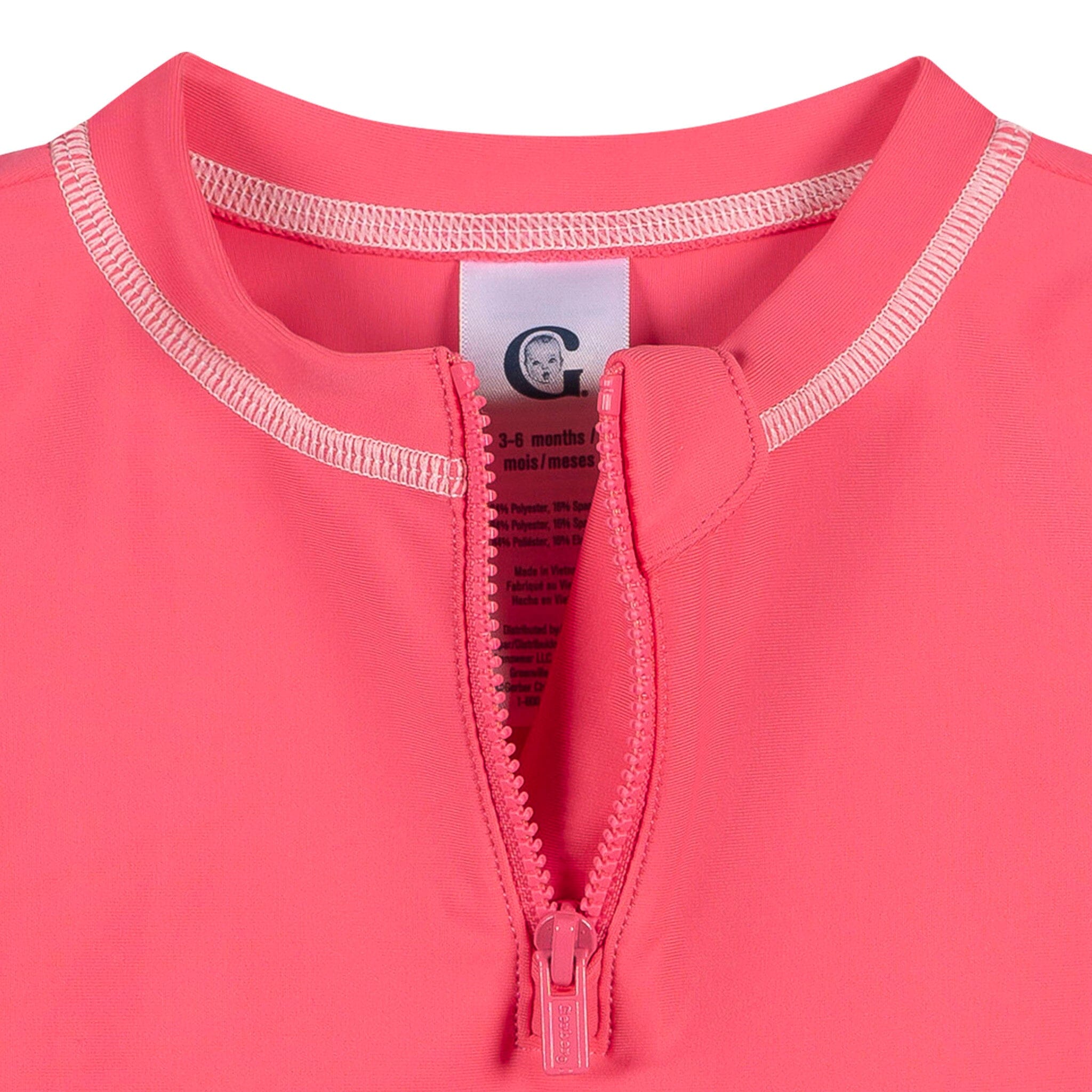 Baby & Toddler Girls UPF 50+ Pink Half Zip Rash Guard - Image 3