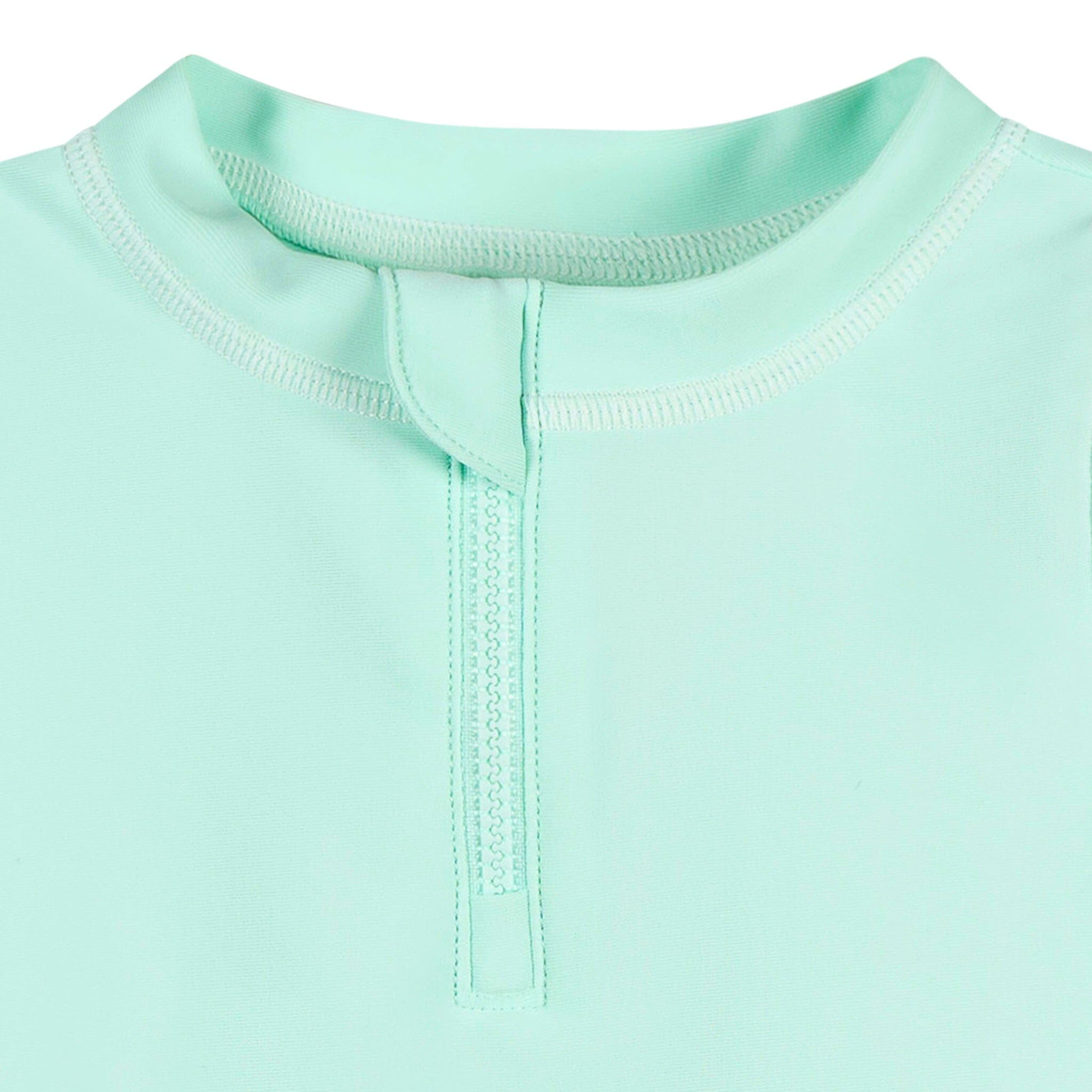 Baby & Toddler Neutral UPF 50+ Green Half Zip Rash Guard - Image 4