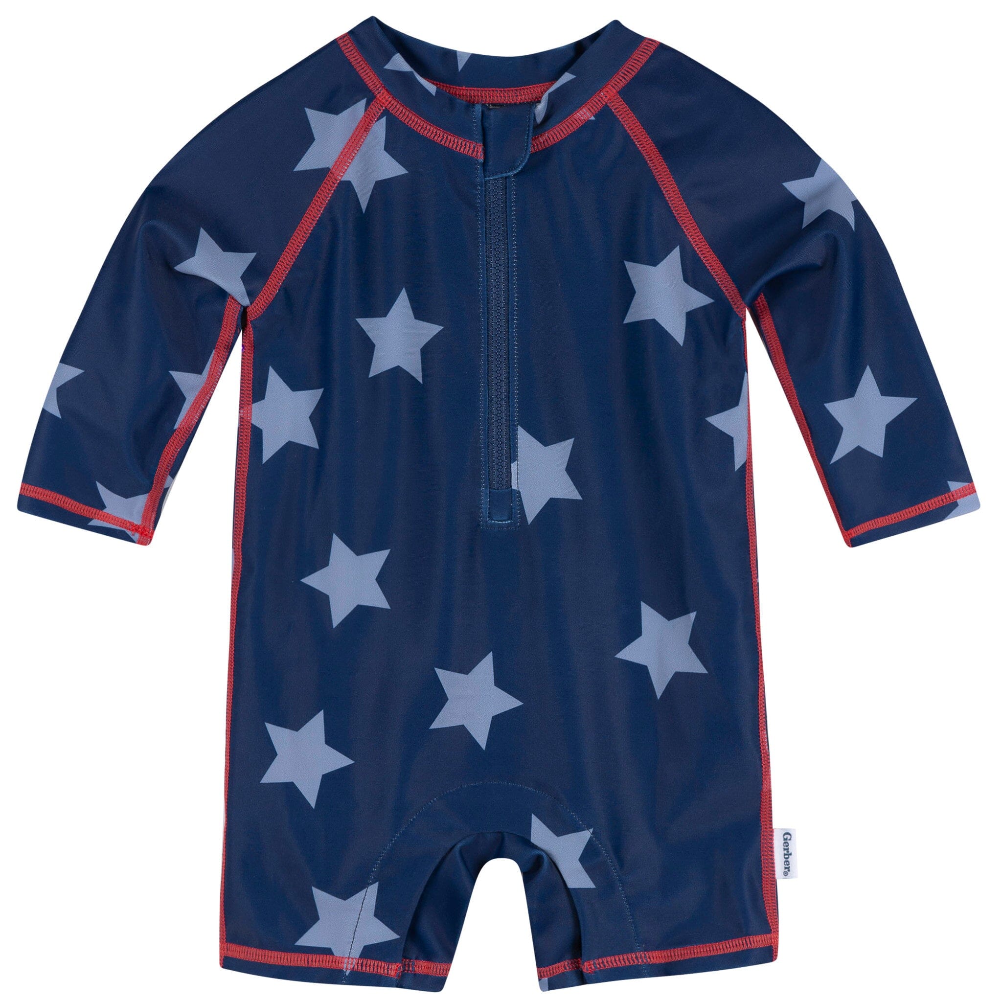 Baby Boys UPF 50+ Blue Stars Long Sleeve Rash Guard