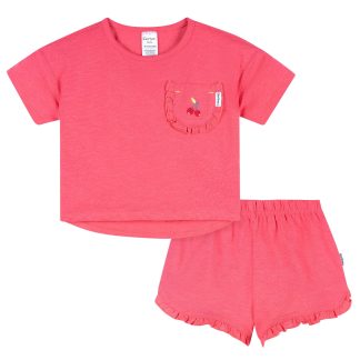 2-Piece Infant & Toddler Girls Cherry Pocket Tee and Shorts Set
