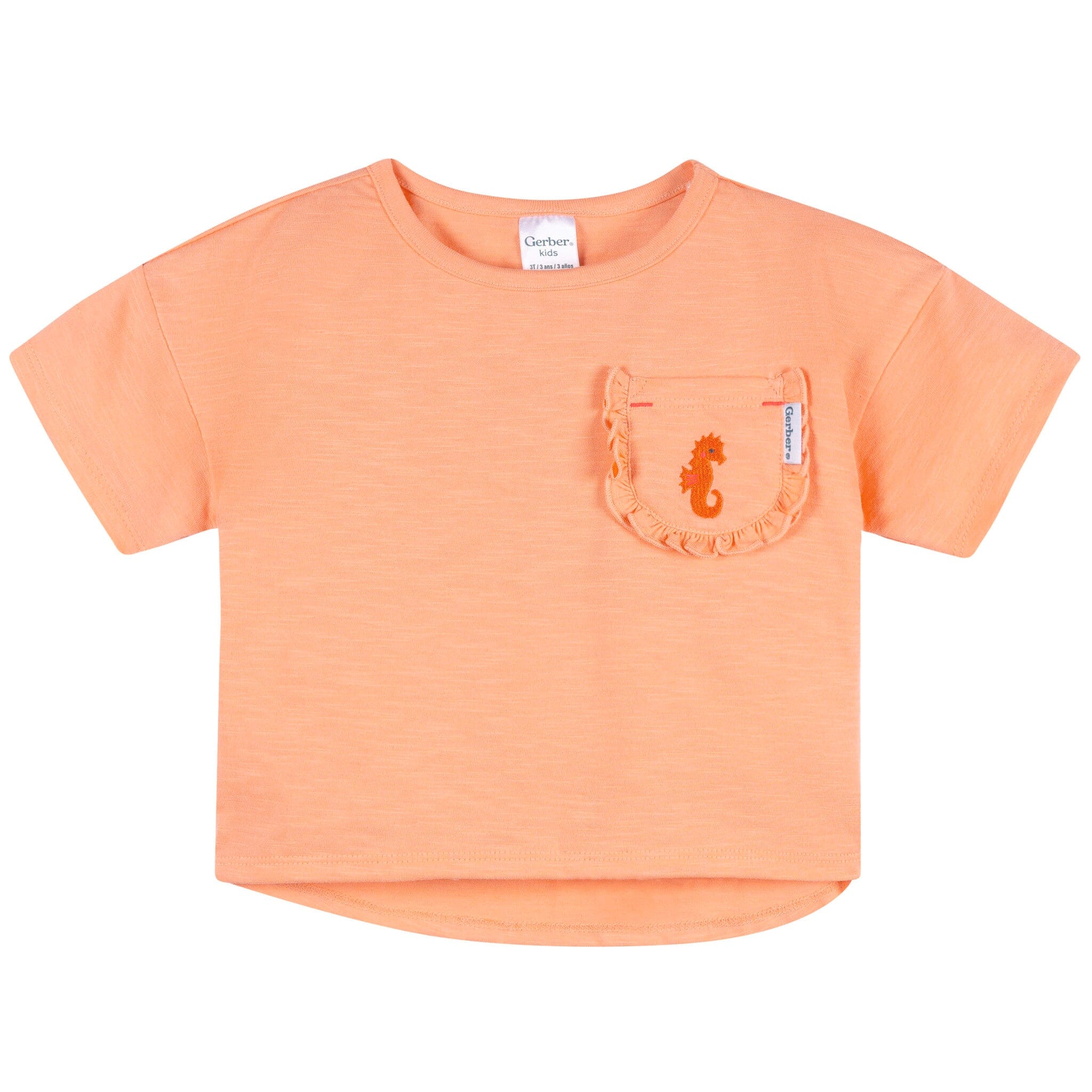 2-Piece Infant & Toddler Girls Seahorse Pocket Tee and Shorts Set - Image 5