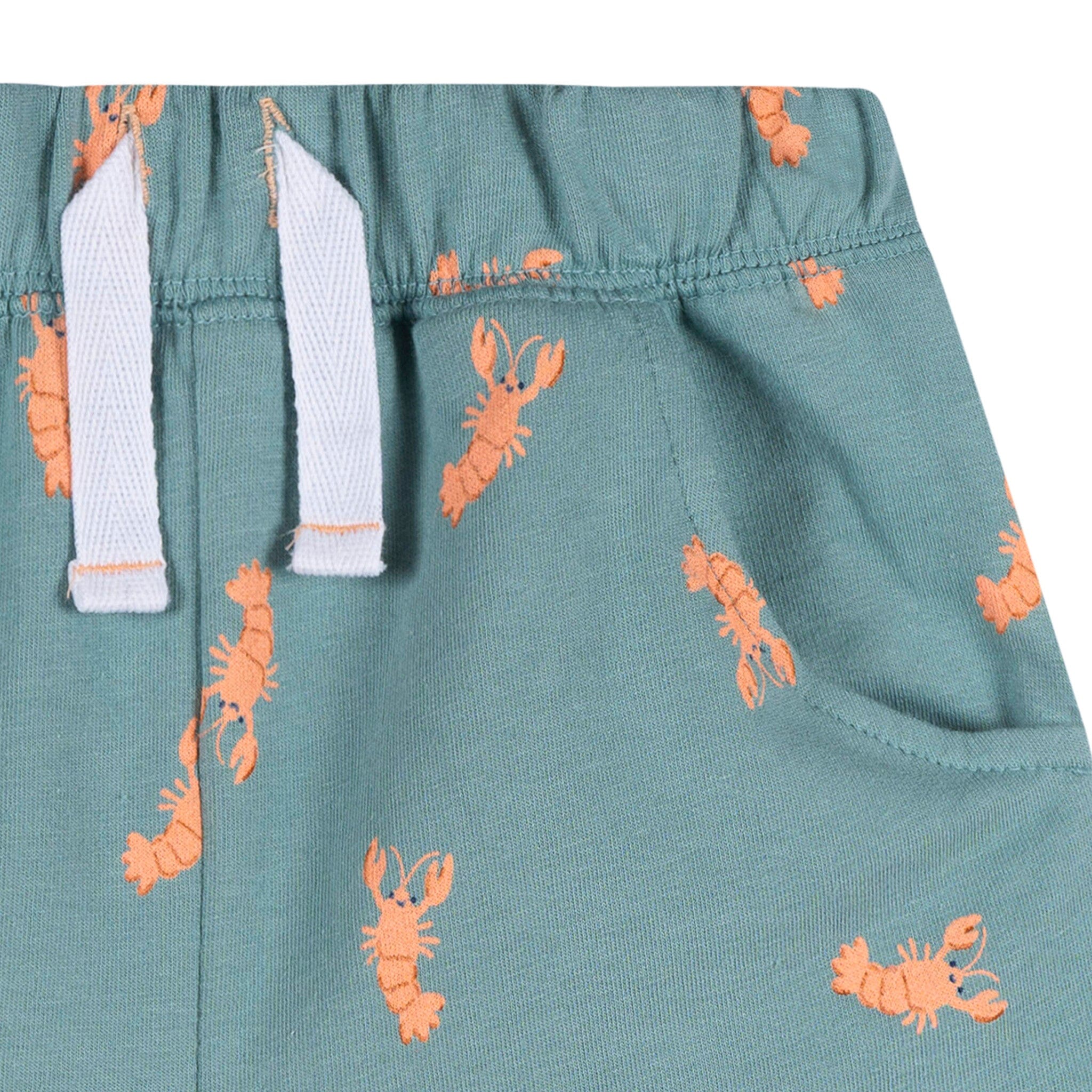 2-Piece Infant & Toddler Boys Peach Lobster Henley Top and Shorts Set - Image 10