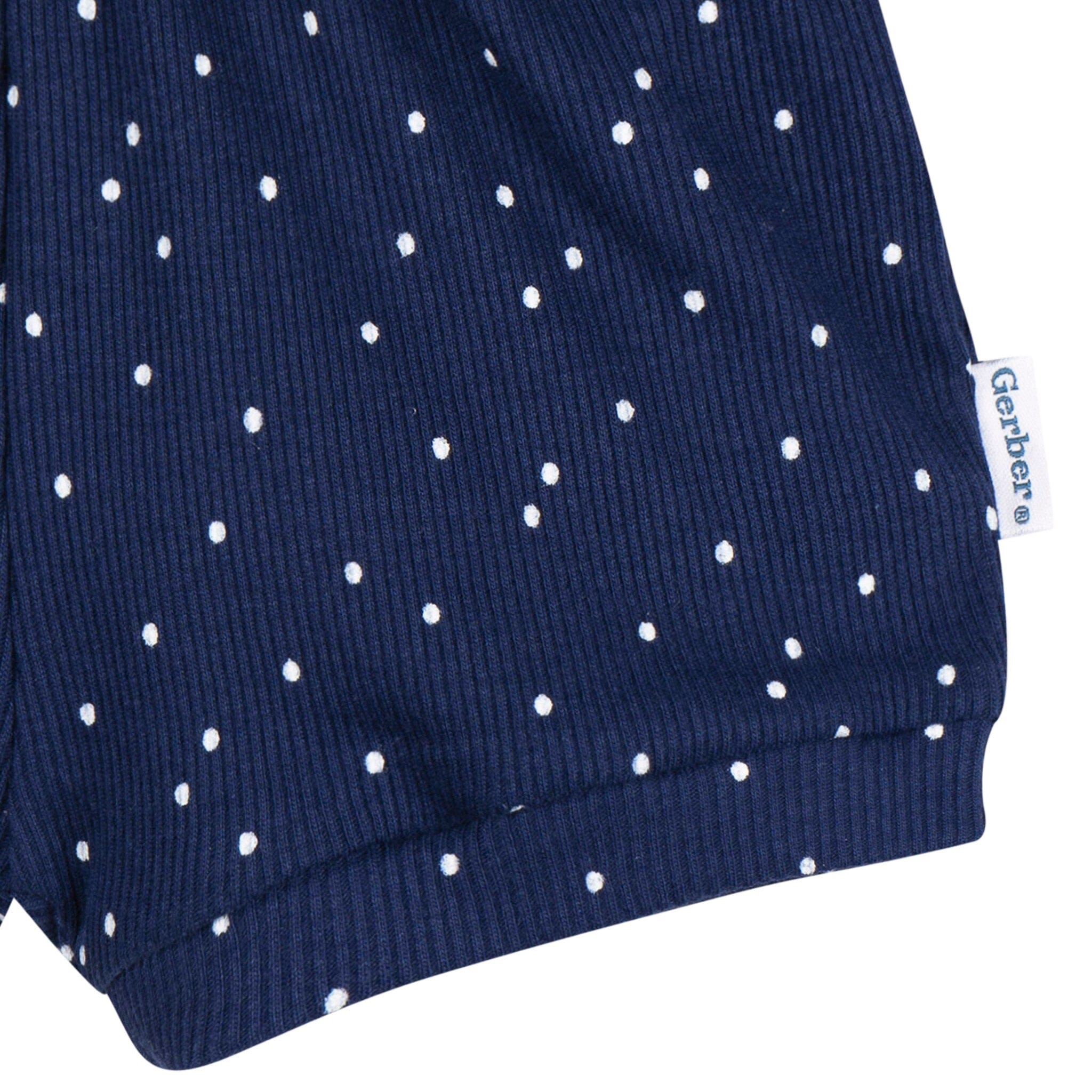 2-Piece Baby Girls Navy Dots Bodysuit & Shorts Set - Image 7