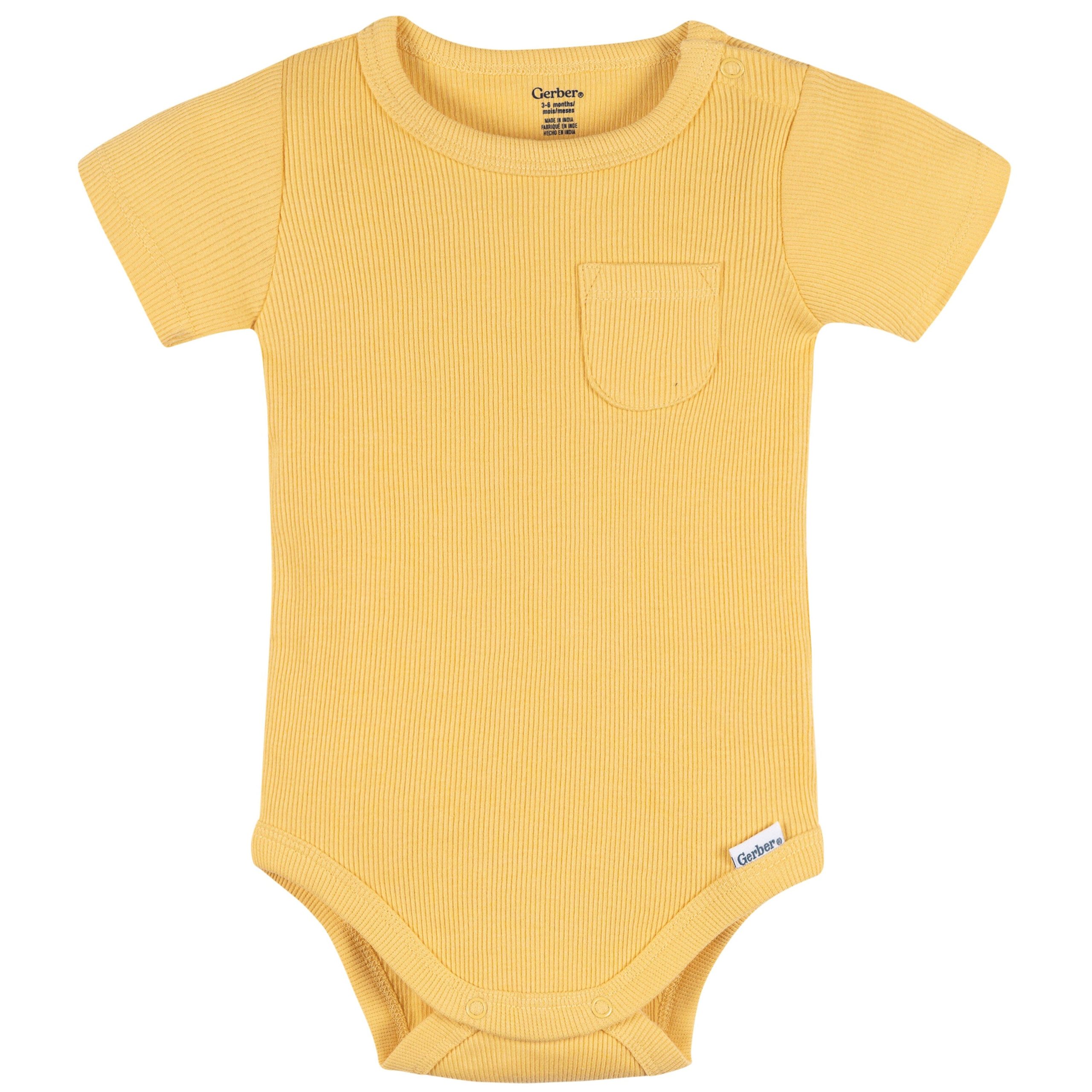 2-Piece Baby Boys Yellow Bodysuit & Shorts Set - Image 2