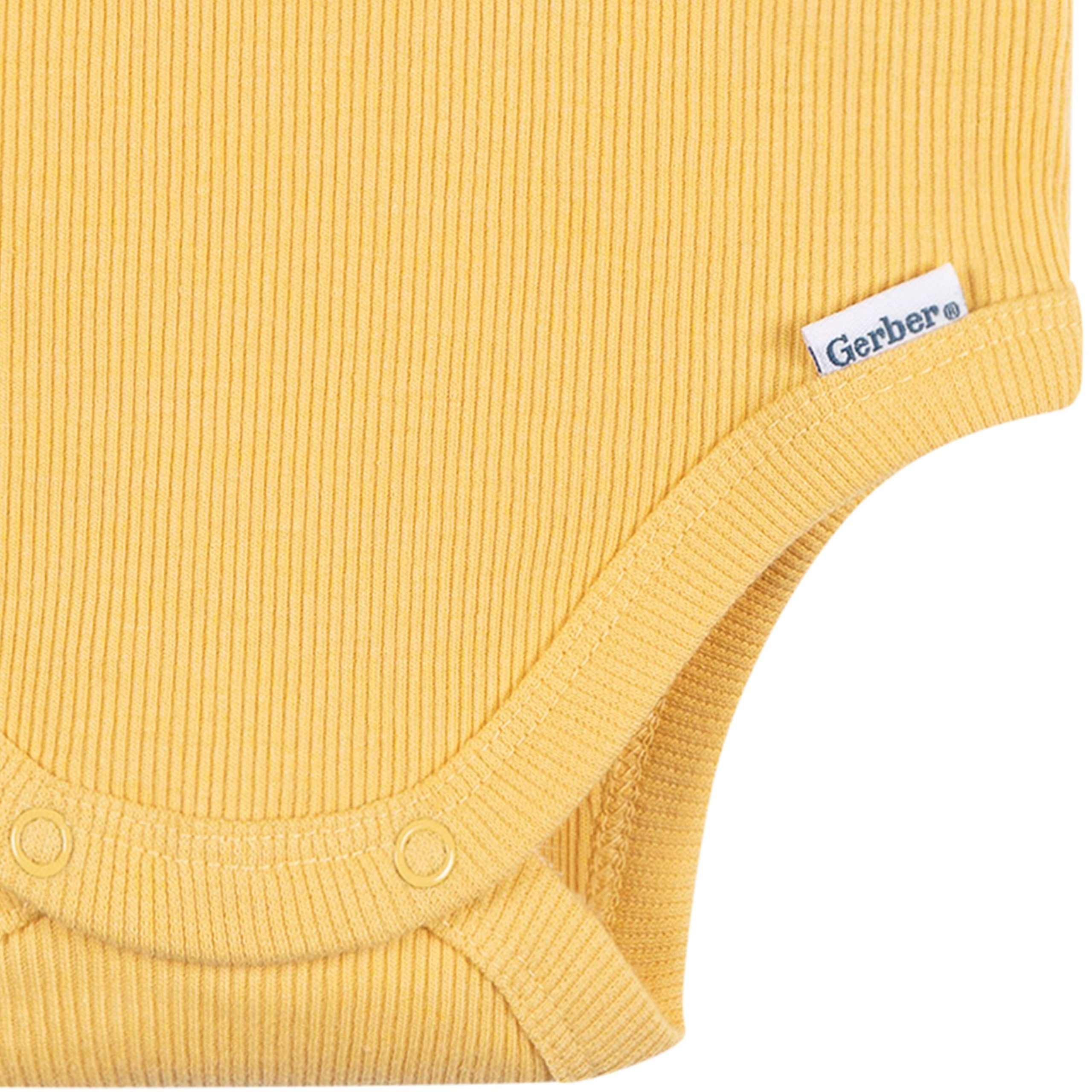 2-Piece Baby Boys Yellow Bodysuit & Shorts Set - Image 4