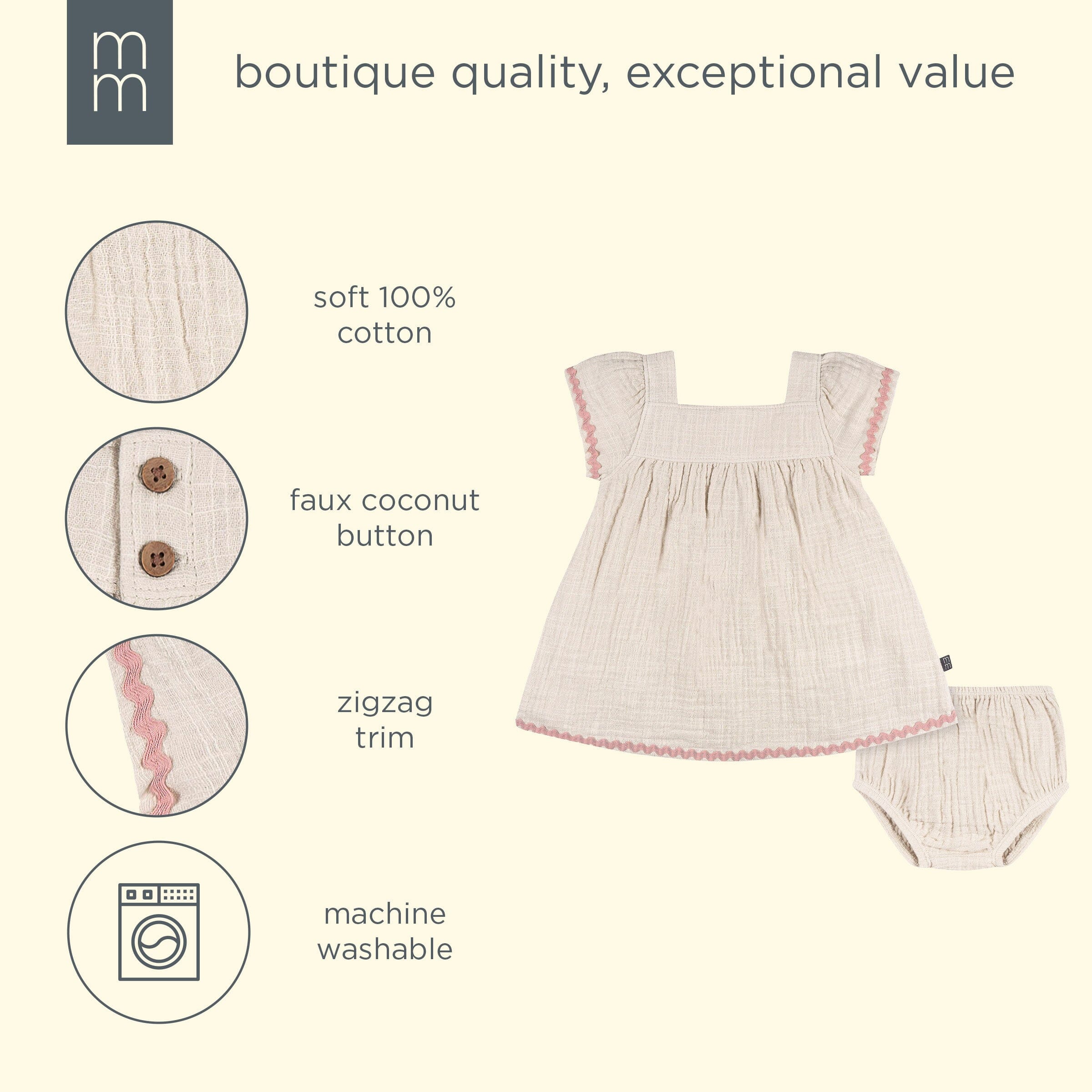 2-Piece Baby Girls Warm Grey Dress and Diaper Cover - Image 12