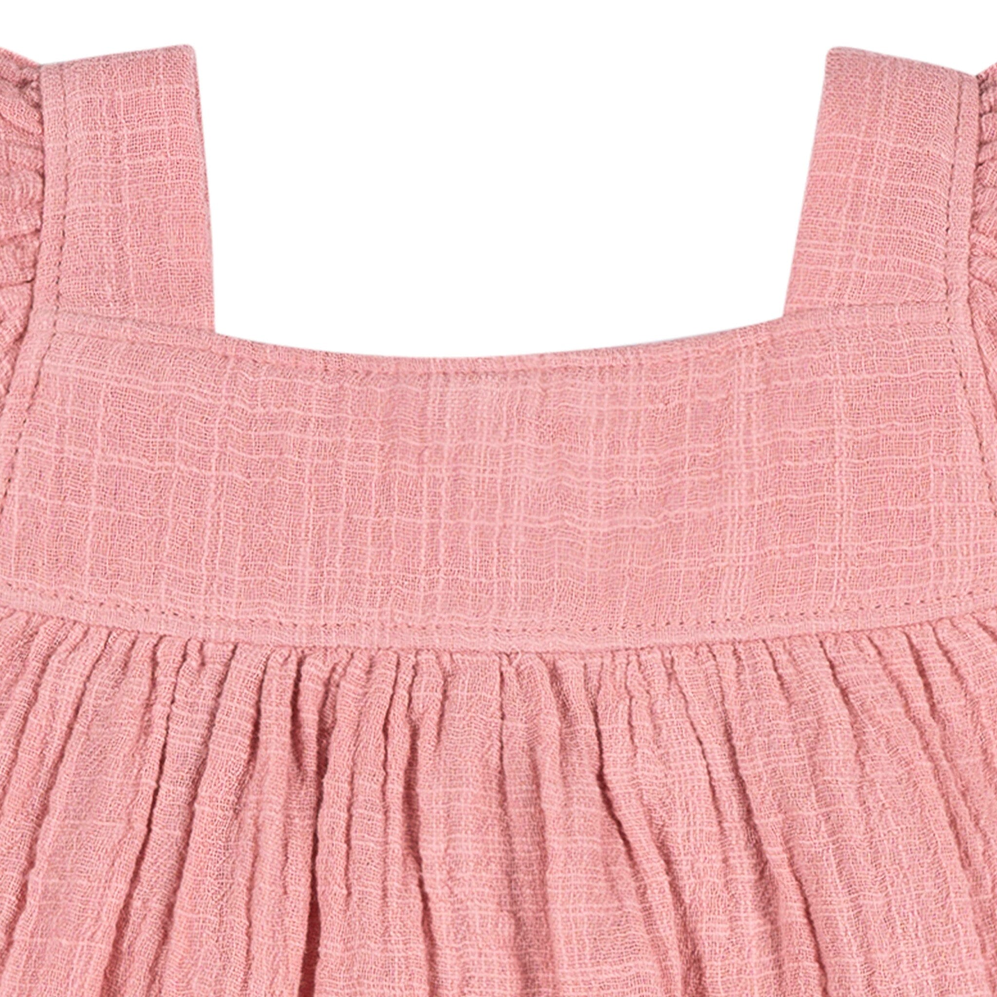 2-Piece Baby Girls Rose Pink Dress and Diaper Cover - Image 3