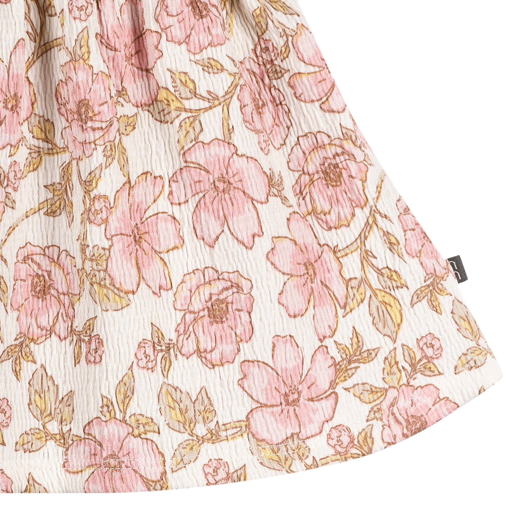 2-Piece Baby Girls Pink Floral Smocked Dress and Diaper Cover - Image 5