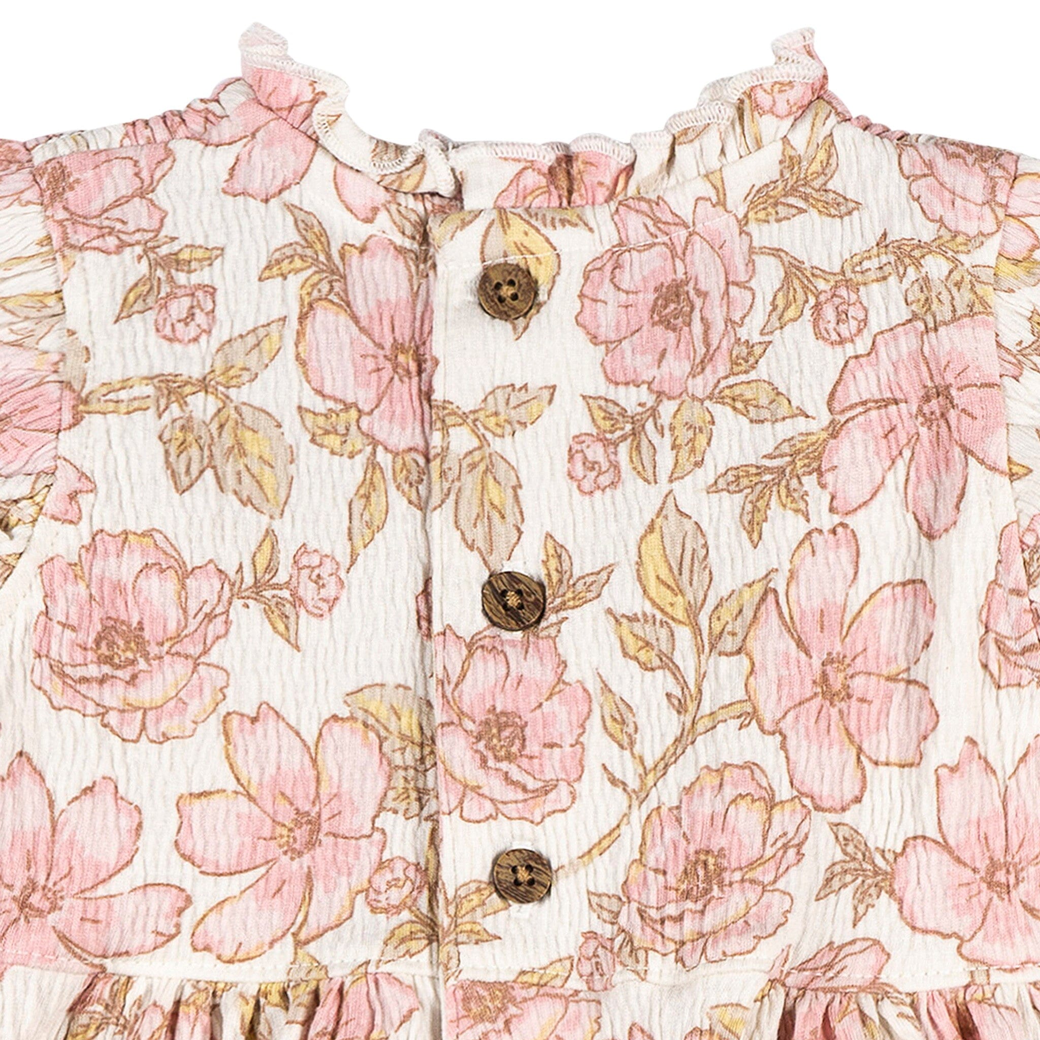 2-Piece Baby Girls Pink Floral Smocked Dress and Diaper Cover - Image 7