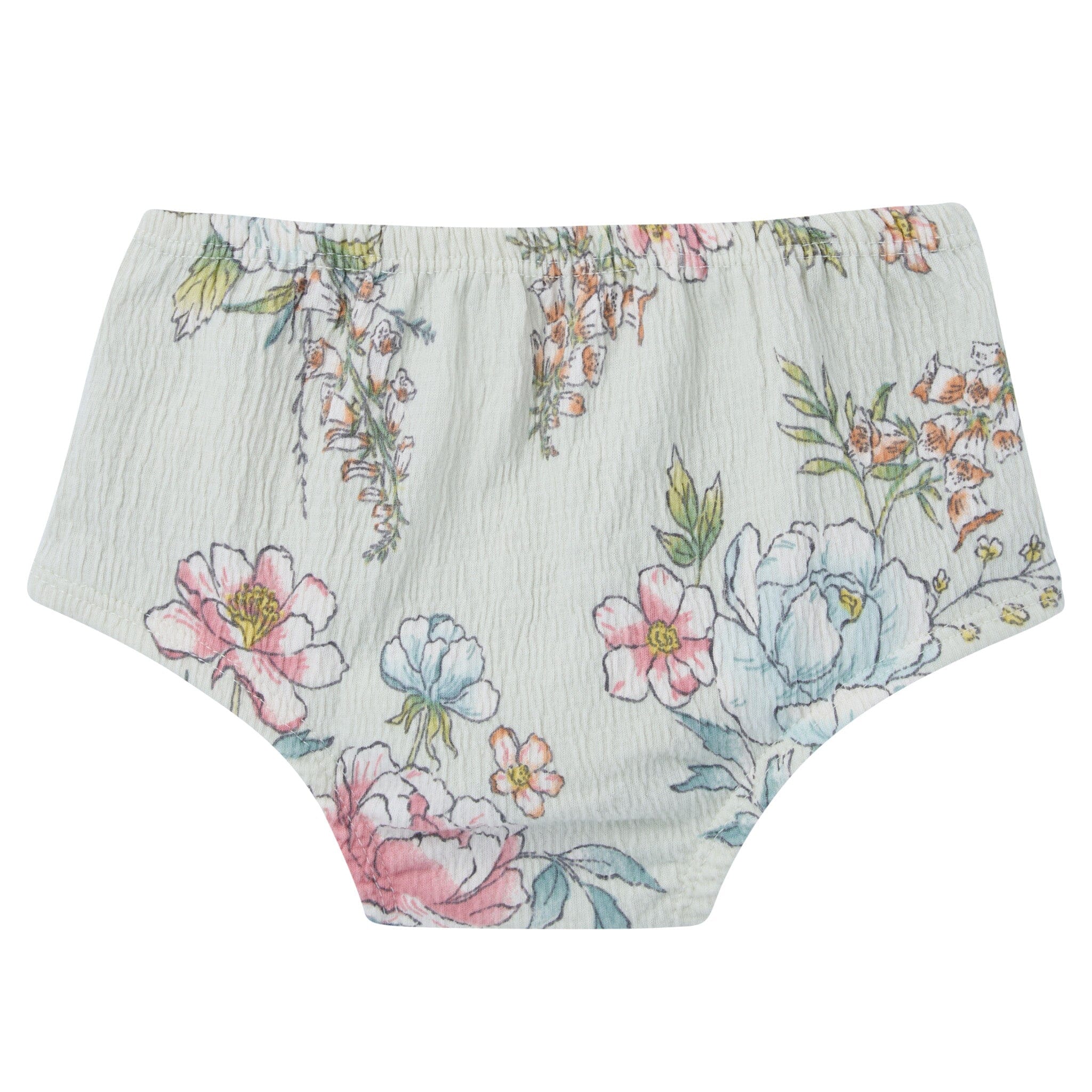 2-Piece Baby Girls Blue Floral Smocked Dress and Diaper Cover - Image 11