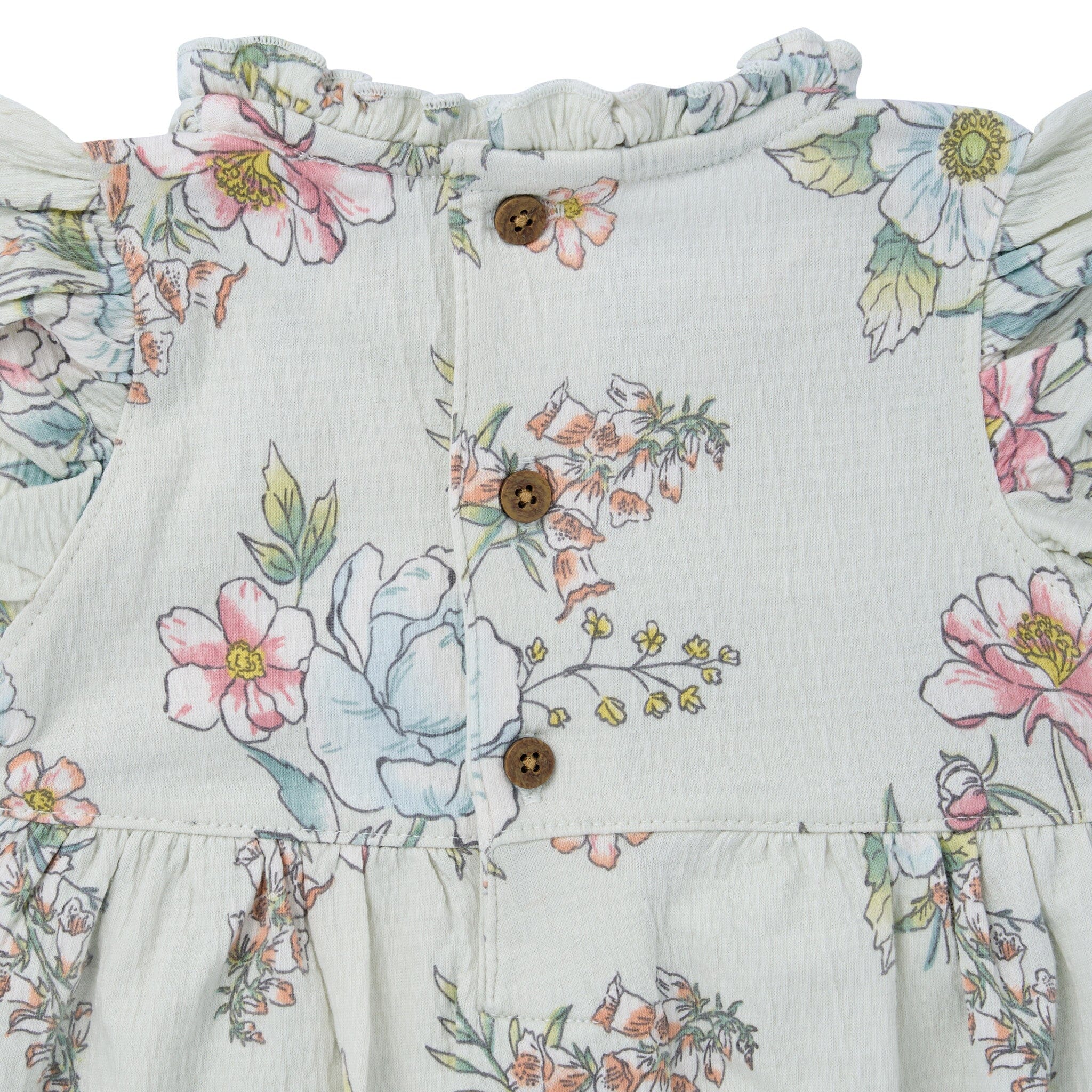 2-Piece Baby Girls Blue Floral Smocked Dress and Diaper Cover - Image 9