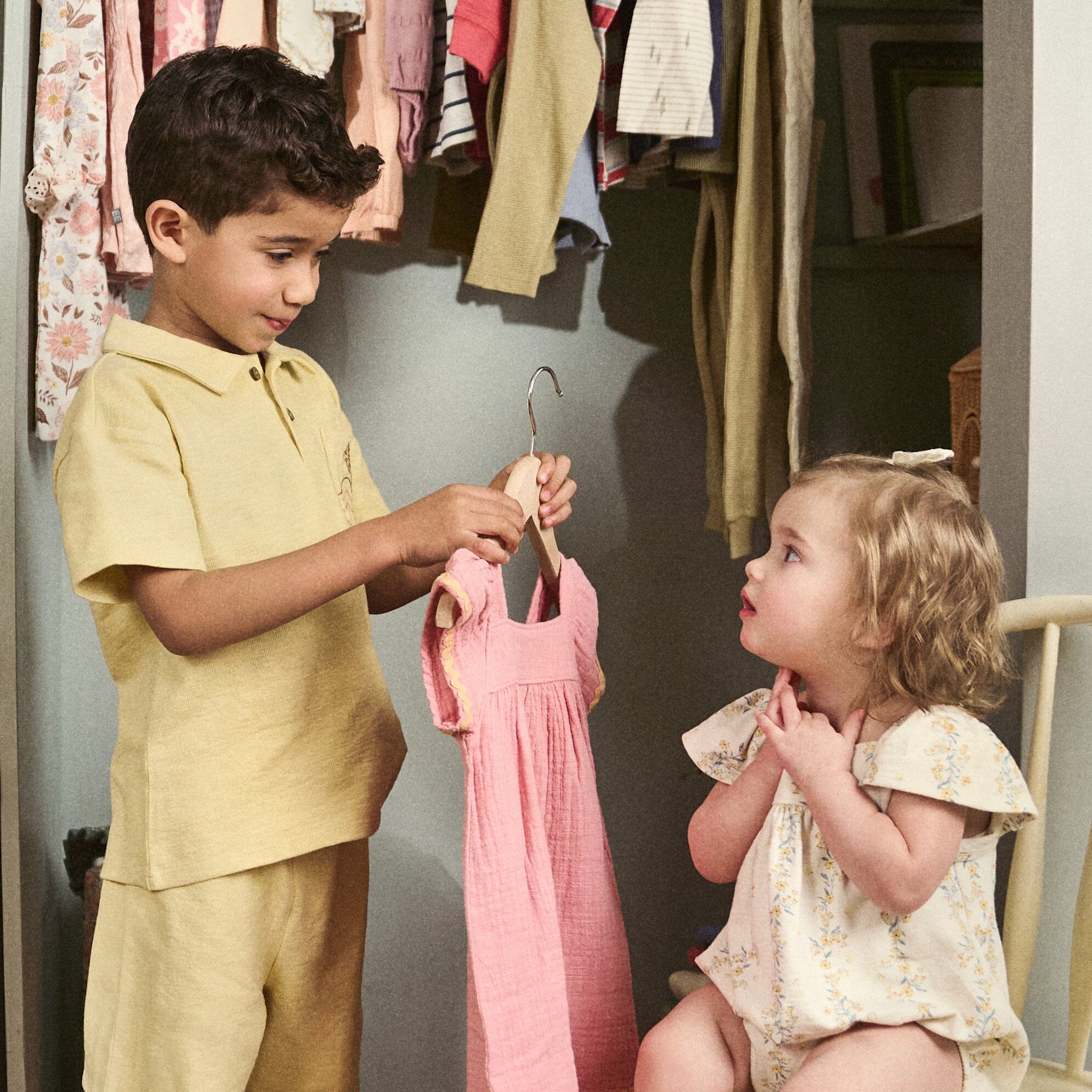 2-Piece Boys Yellow Palm Tree Polo Shirt and Shorts Set - Image 3