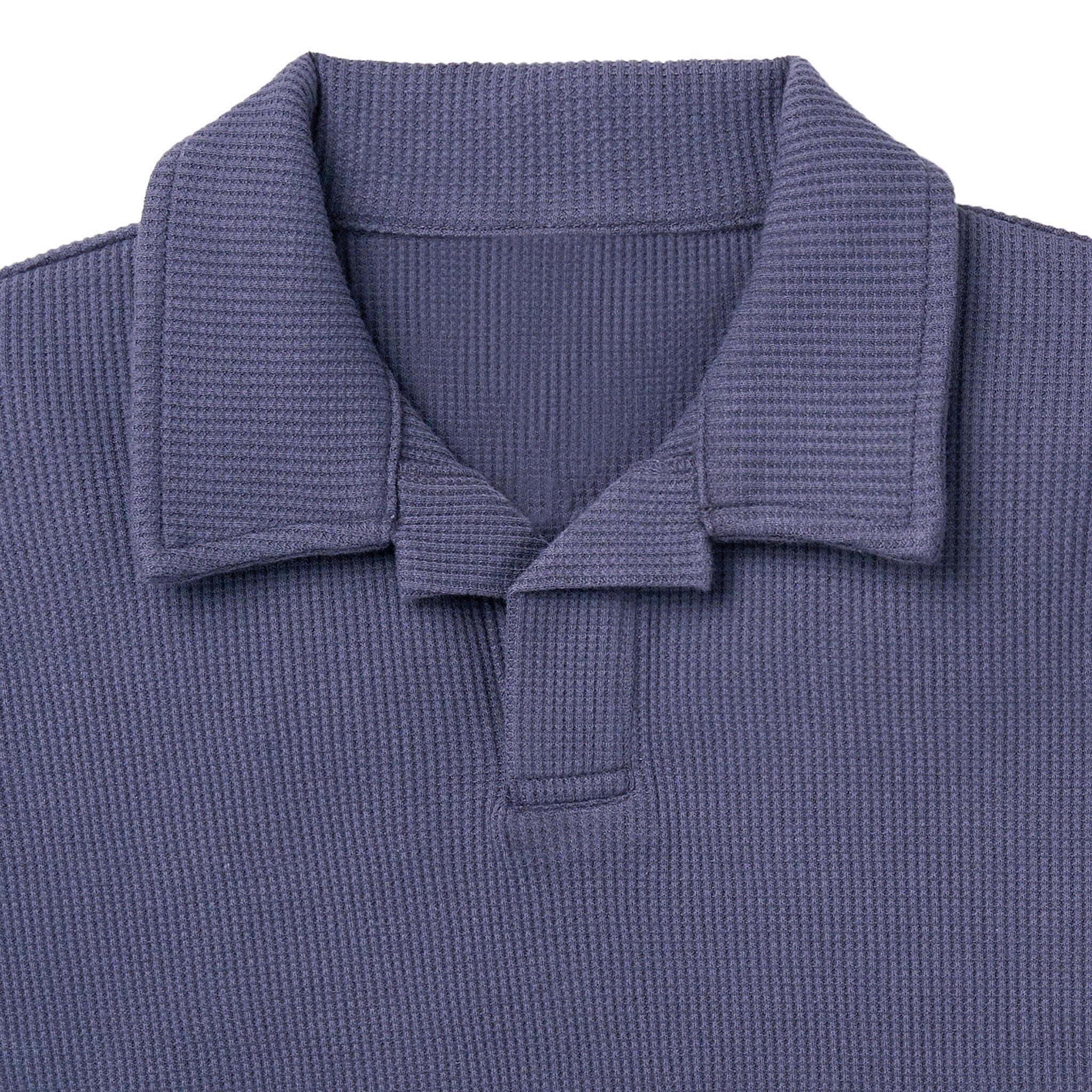 2-Piece Boys Odyssey Gray Johnny Collar Shirt and Shorts Set - Image 3