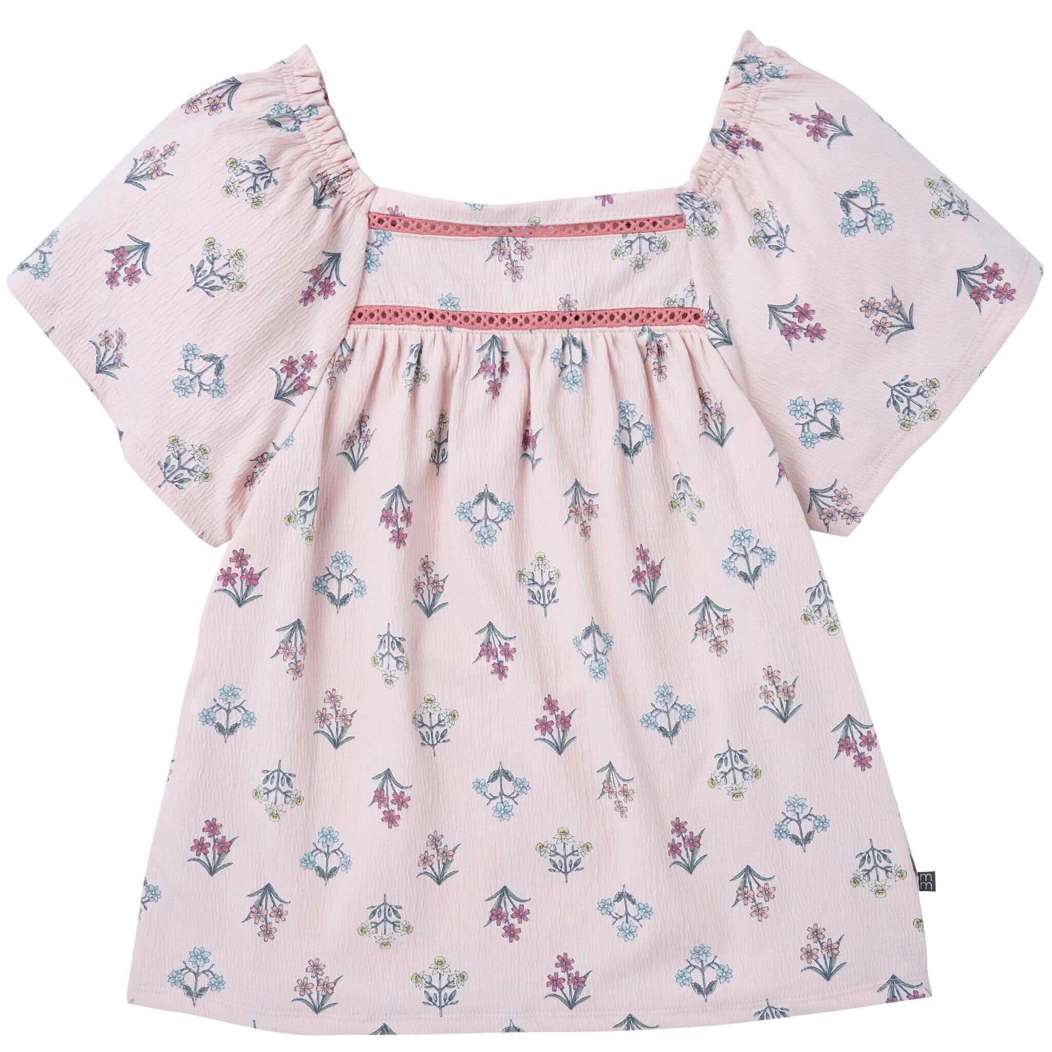2-Piece Girls Pink Floral Top and Shorts Set - Image 5